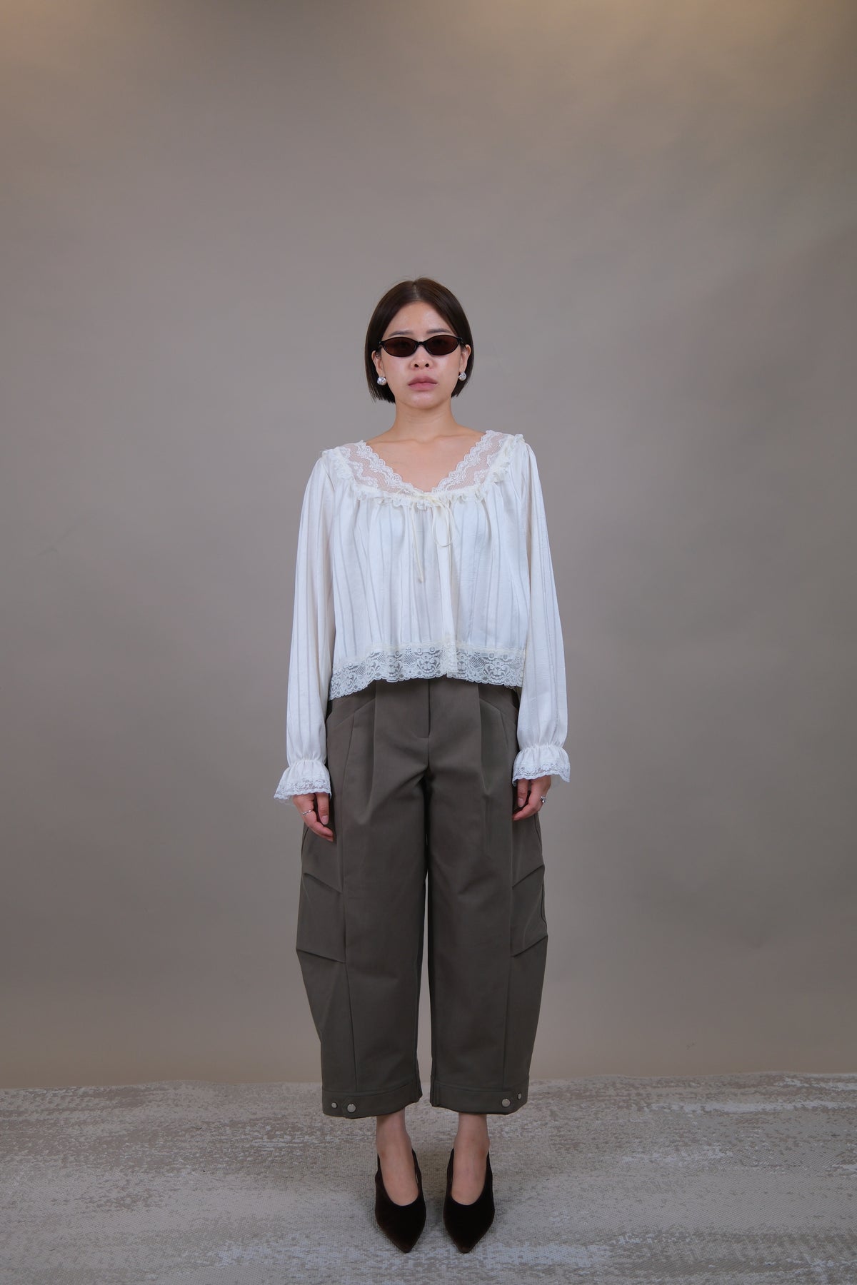 Celeste Lace Ruffle Blouse
