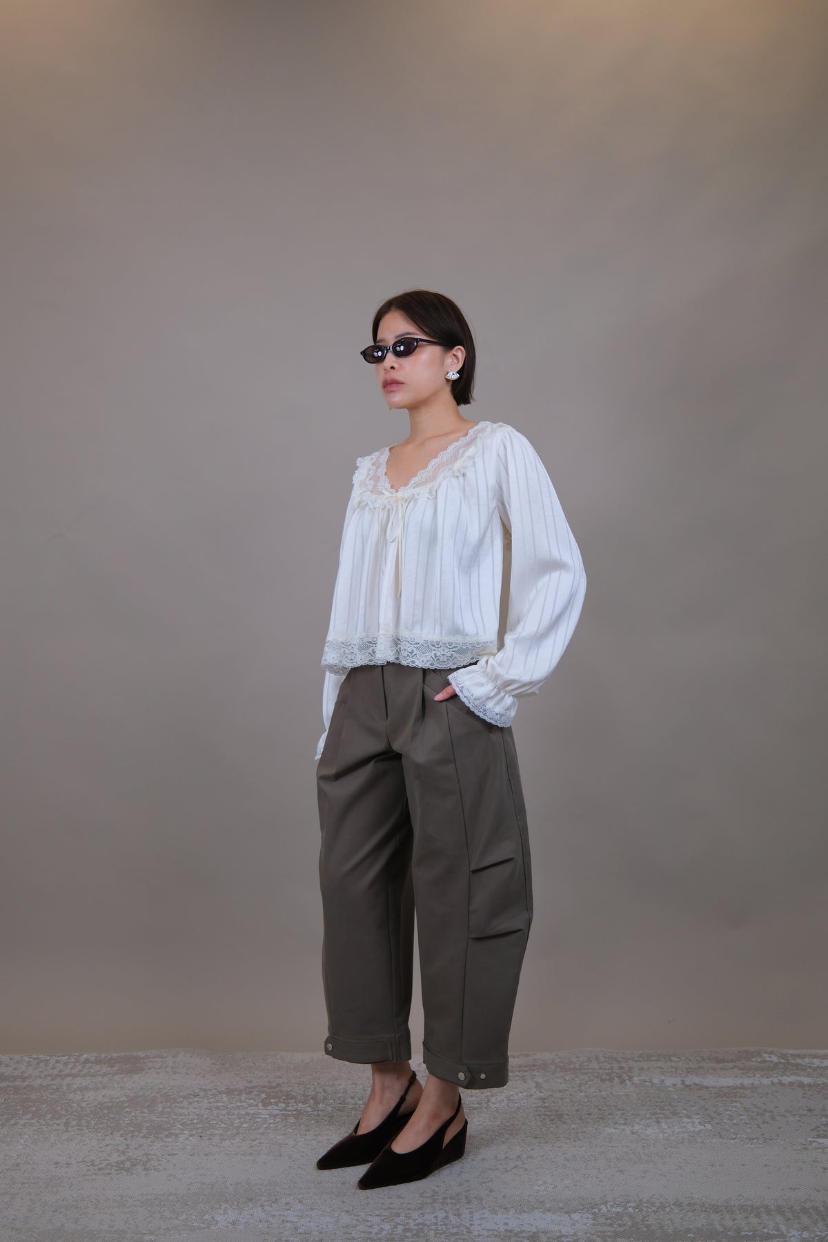 Celeste Lace Ruffle Blouse