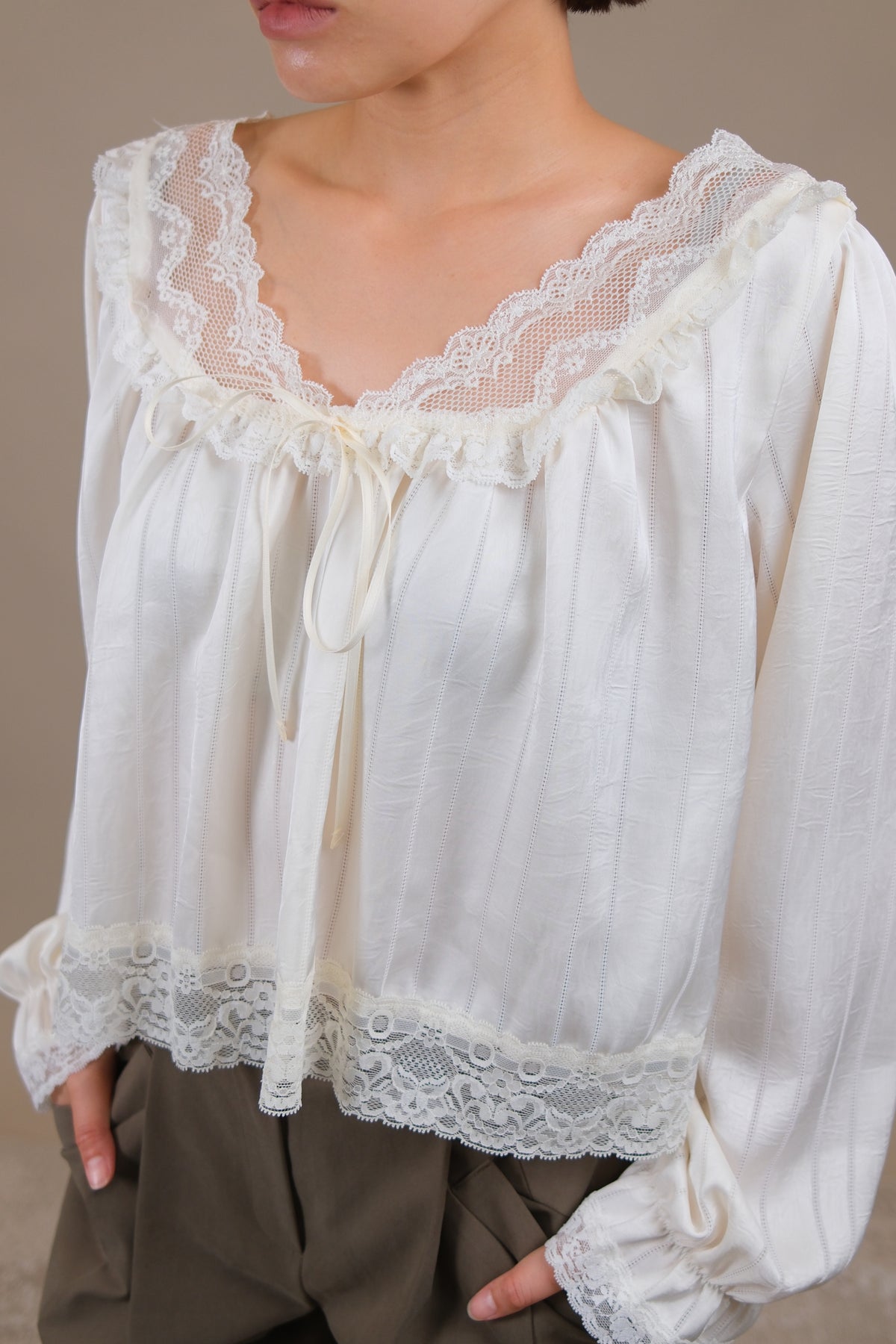 Celeste Lace Ruffle Blouse
