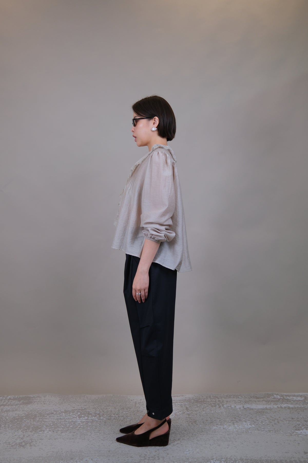 Elodie Ruffle Lace Sheer Blouse