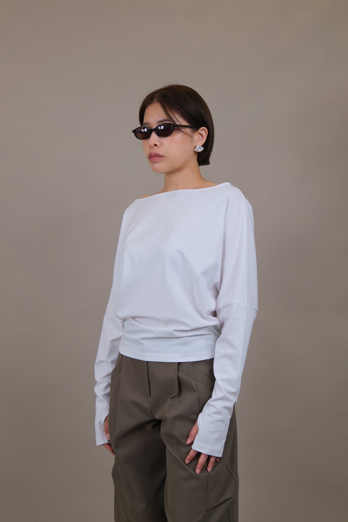 Noelle Thumbhole Boat Neck Top