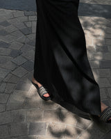 double waistband front split pencil skirt