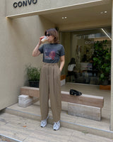 high rise pleated trousers