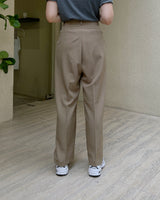 high rise pleated trousers