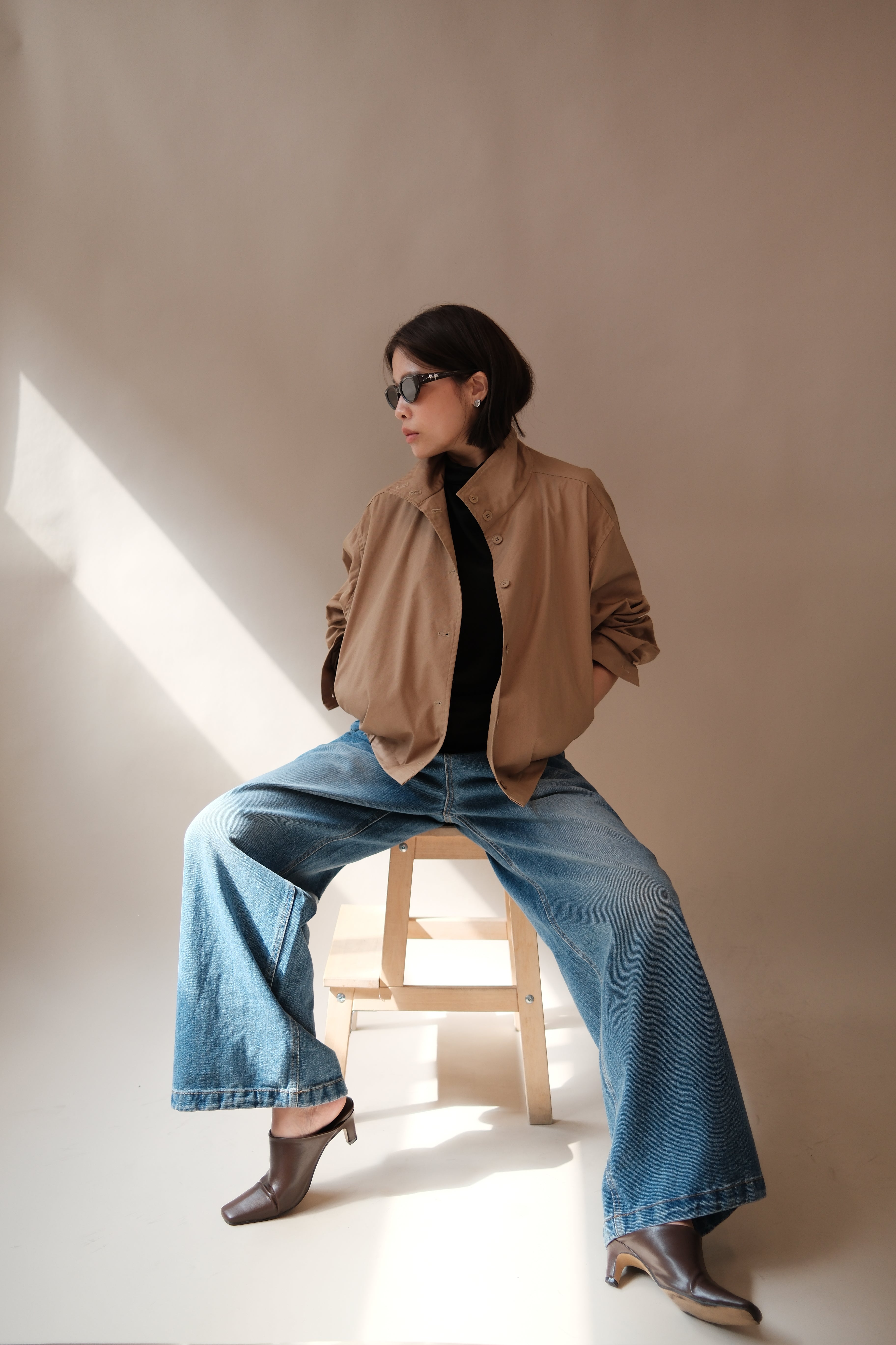 Coucou Large pocket wide leg jeans