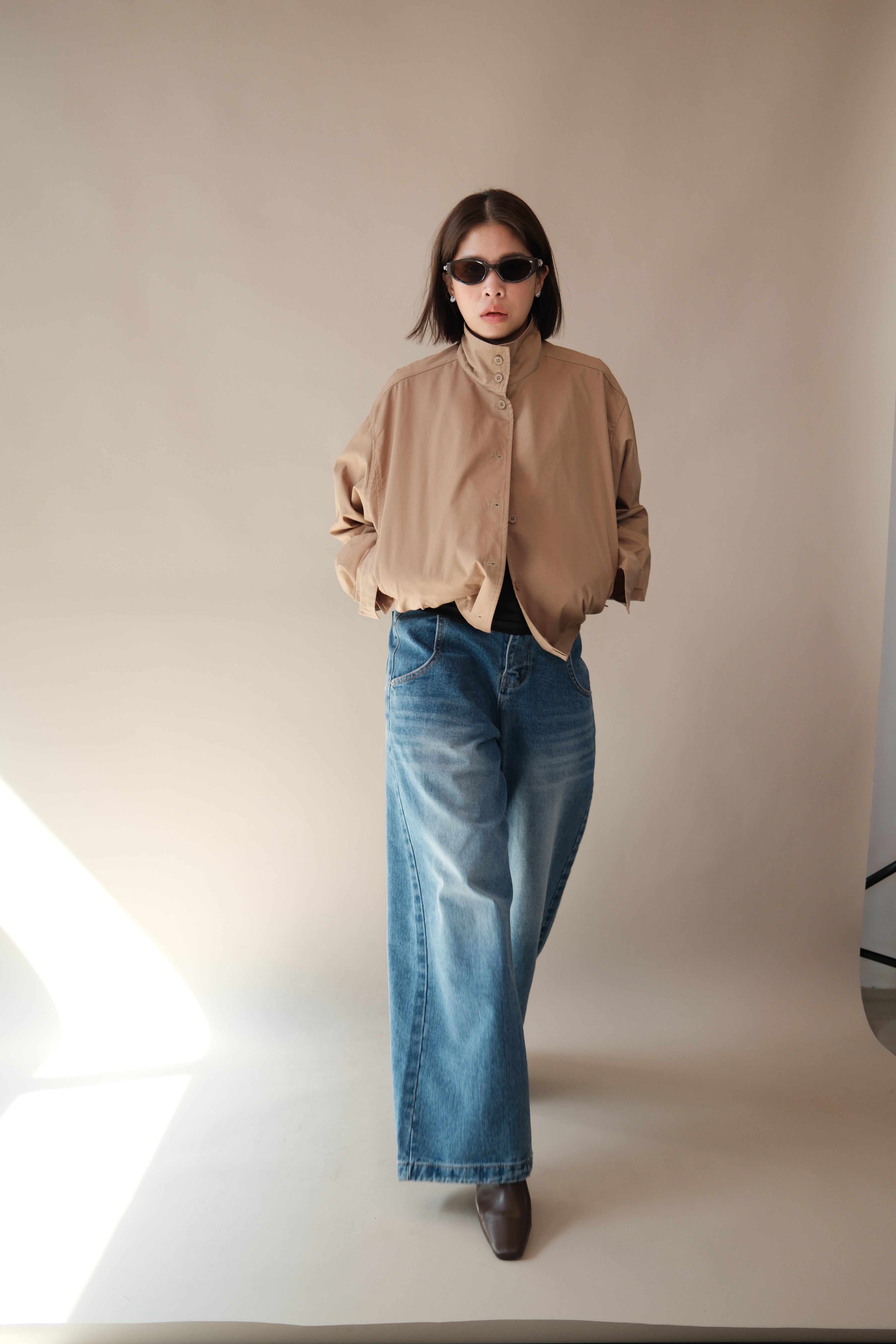 Coucou Large pocket wide leg jeans