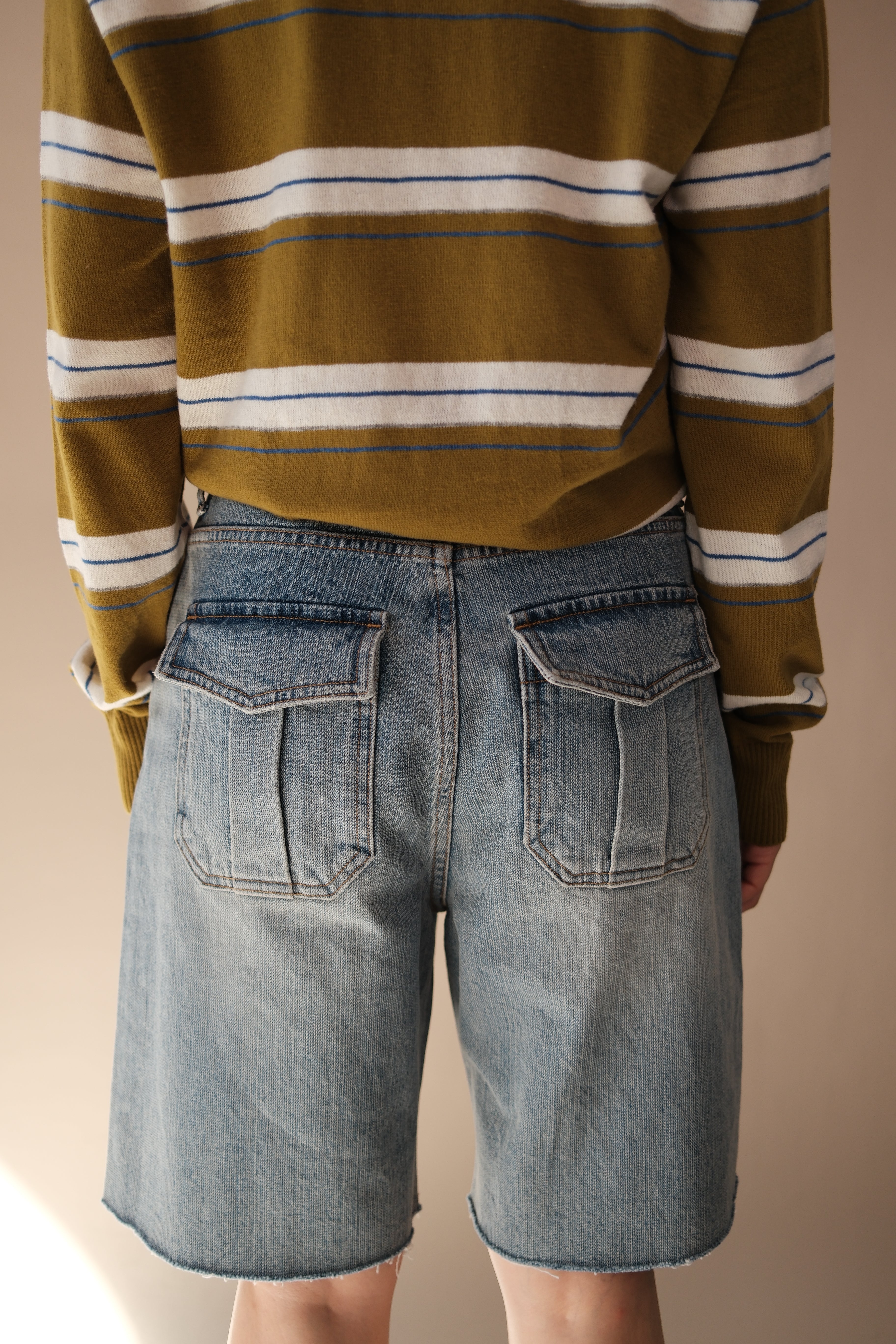 Lui adjustable waist slim denim shorts