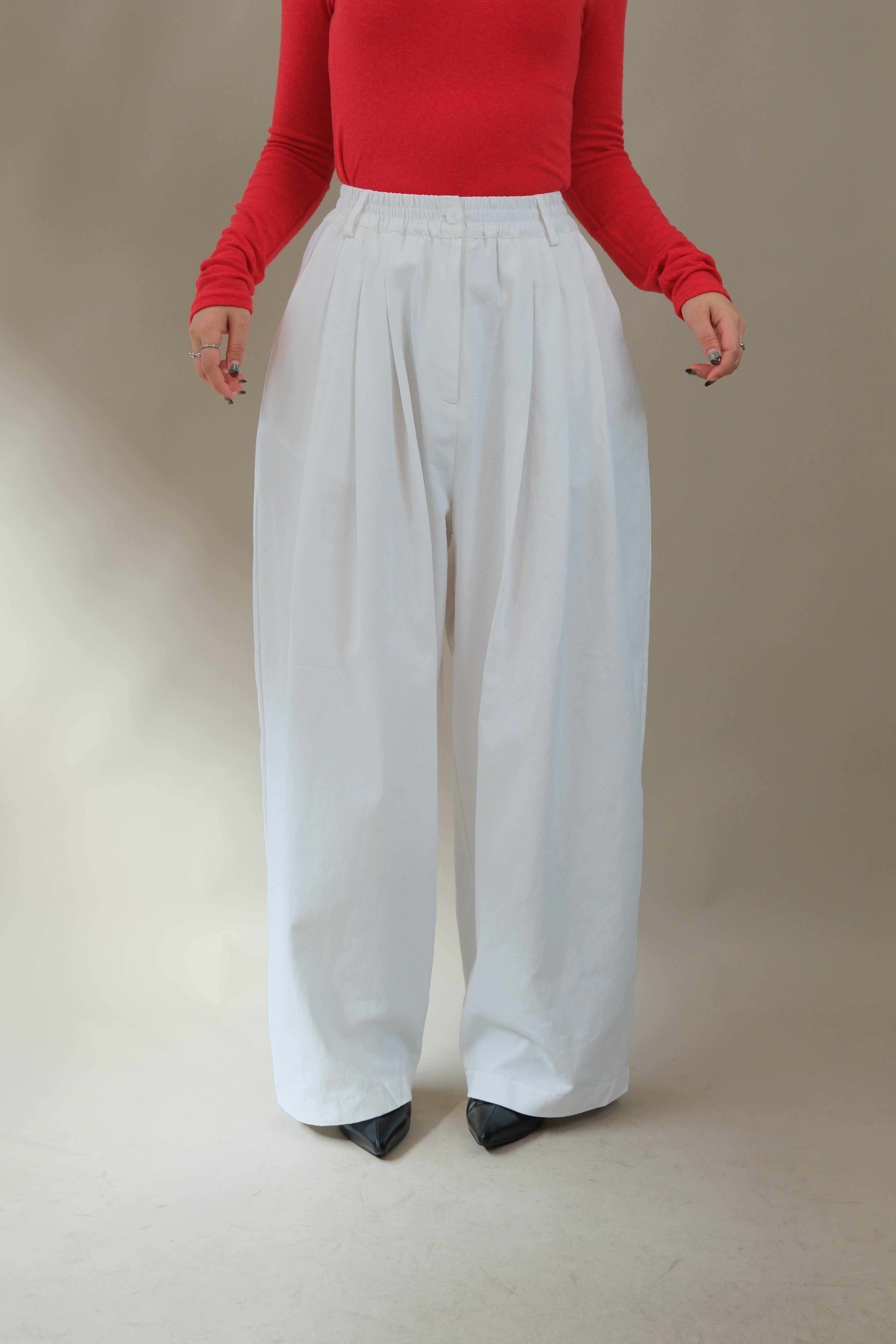 Polly elasticated waist wide leg pants