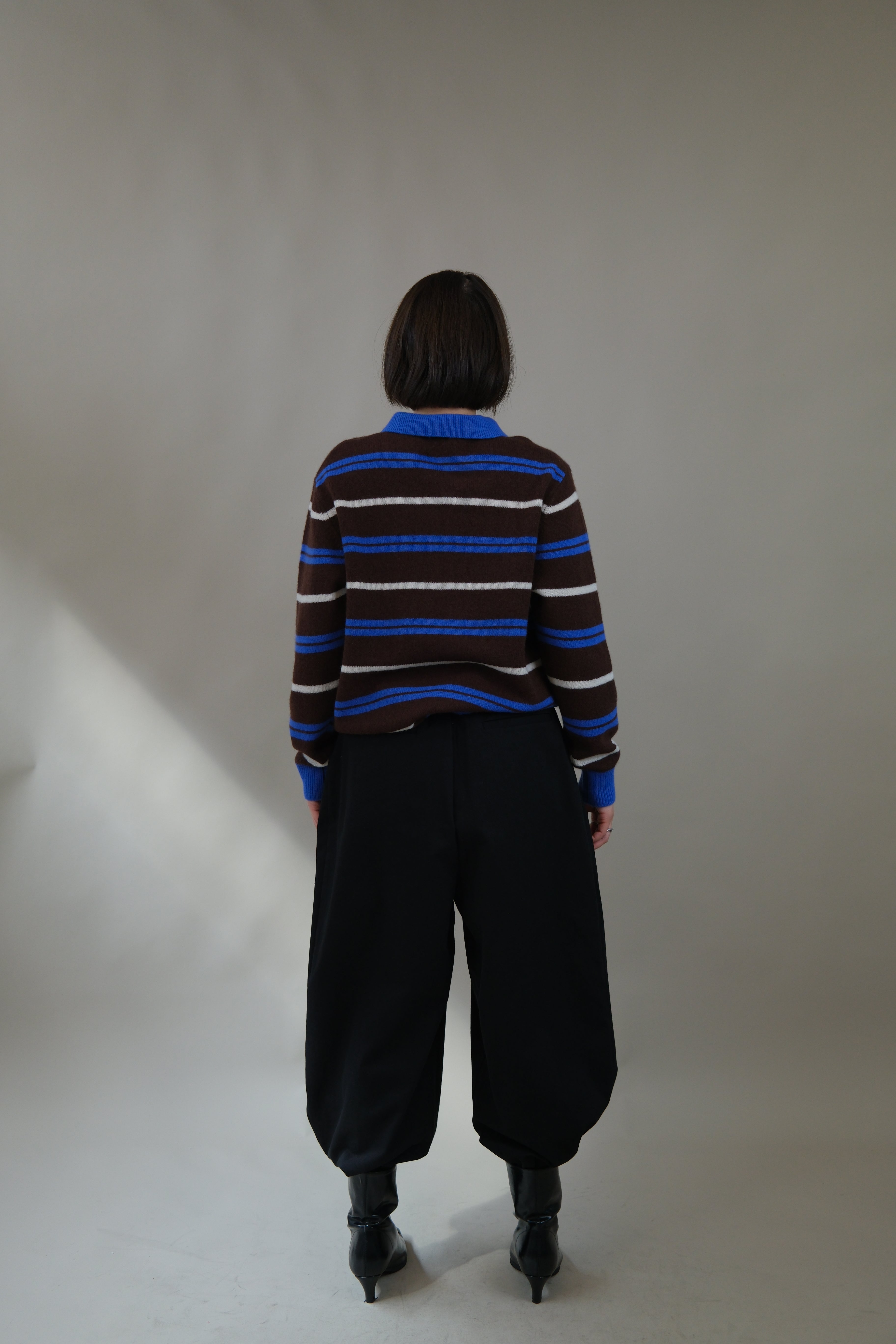 Yonni striped polo sweater