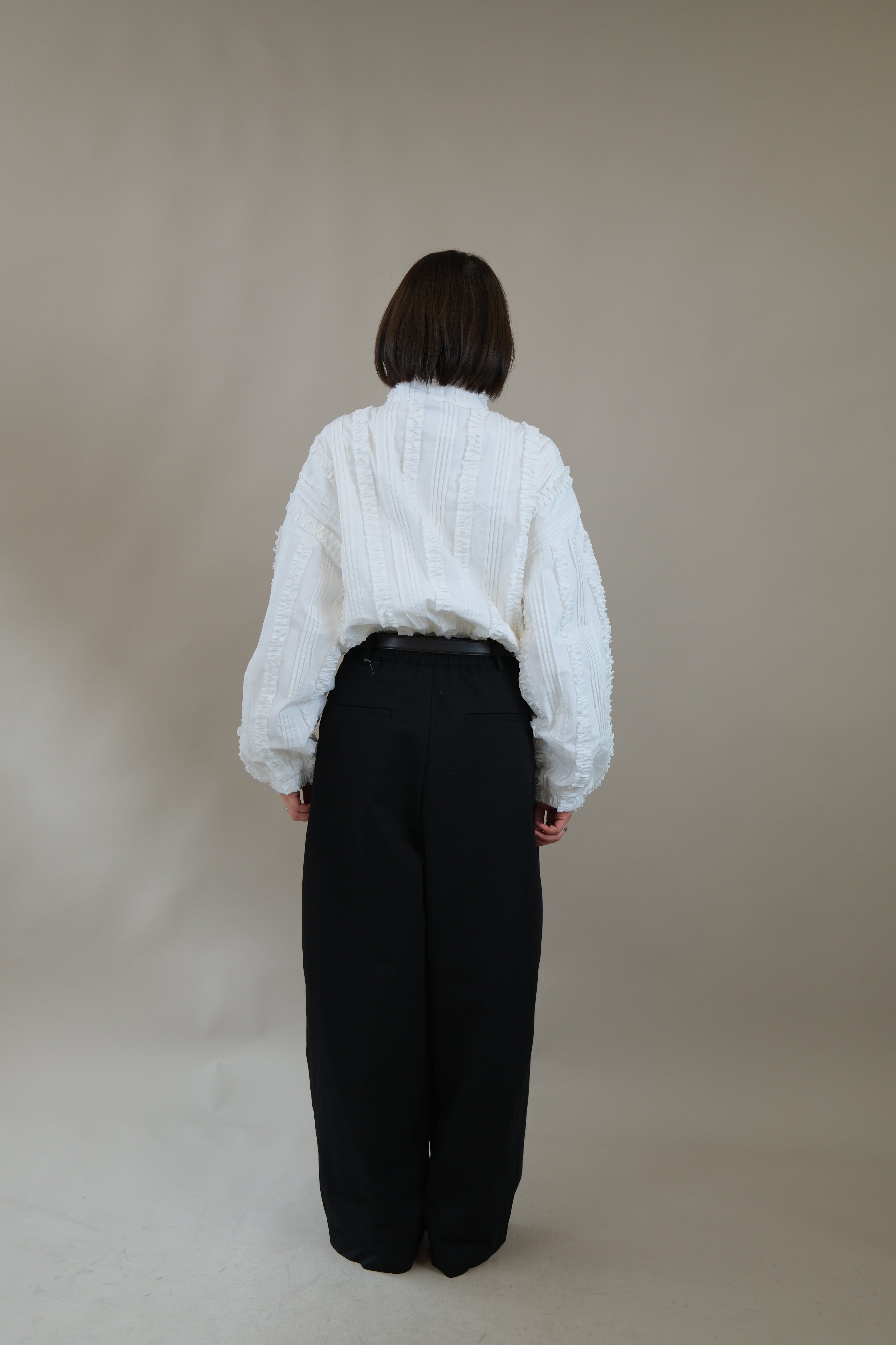 Ella ruffle bomber jacket