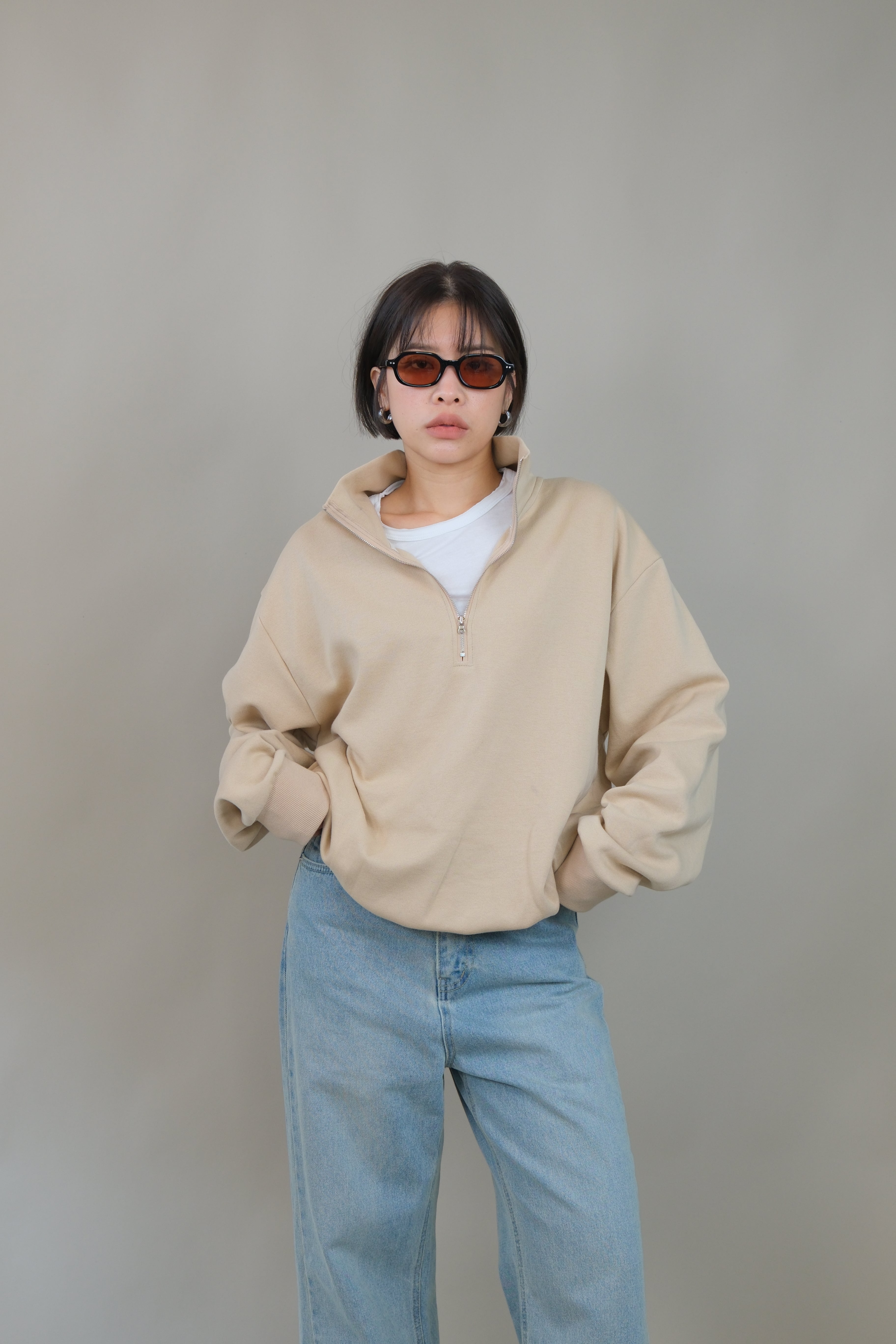 Molne Half-Zip Pullover with Adjustable Hem