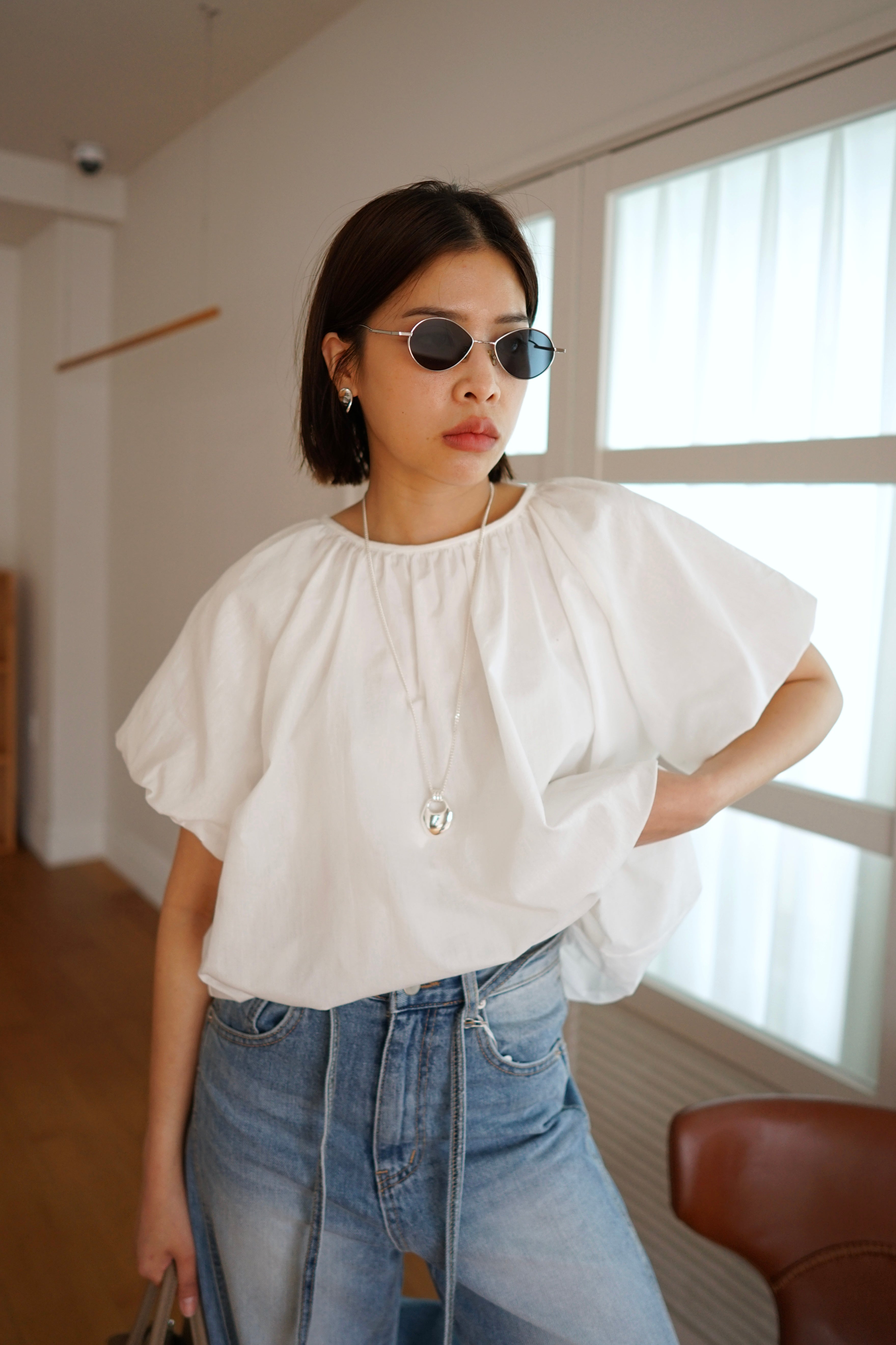 Cloudy crop blouse