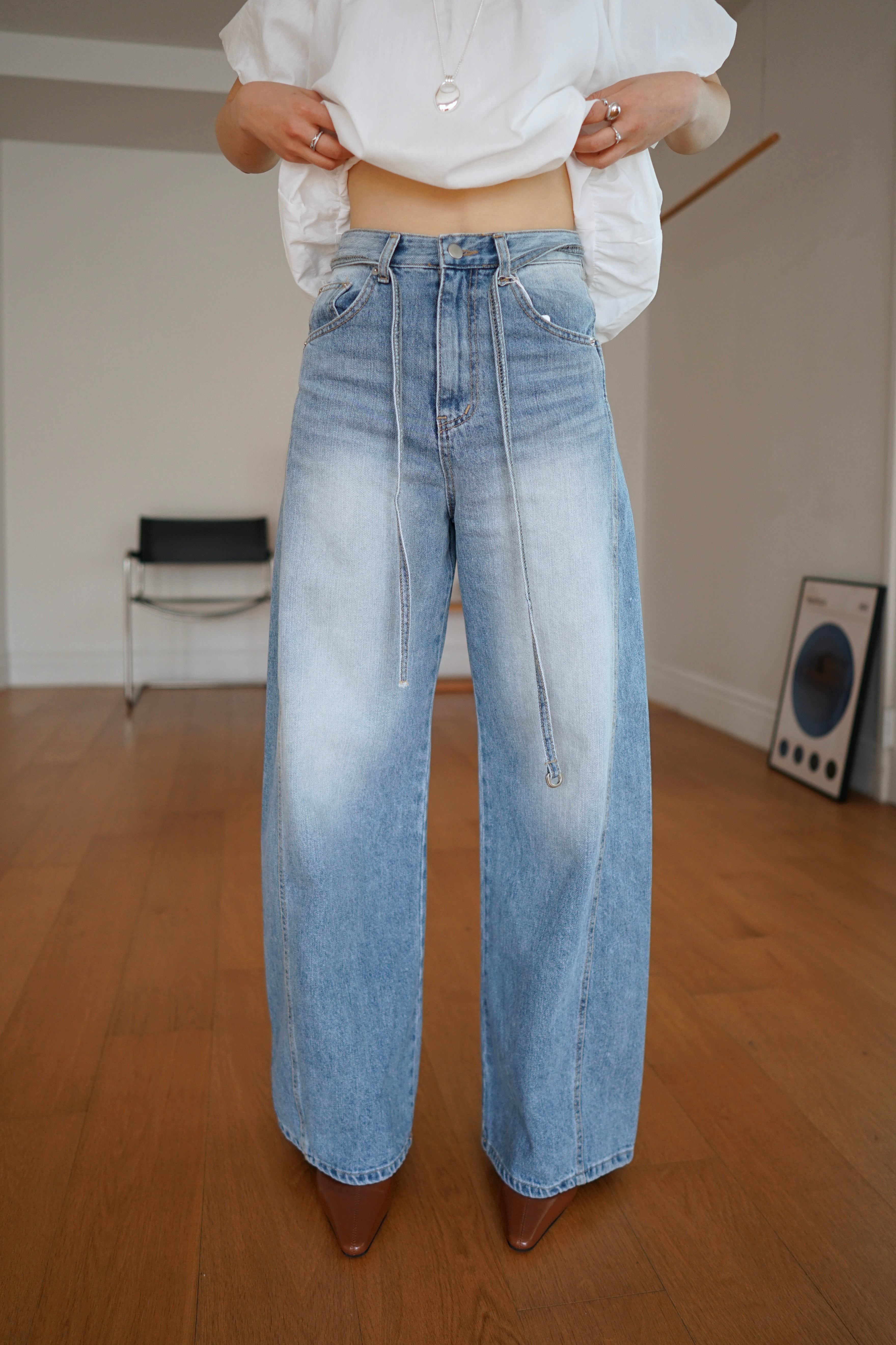 Lenon high rise straight wide leg jeans