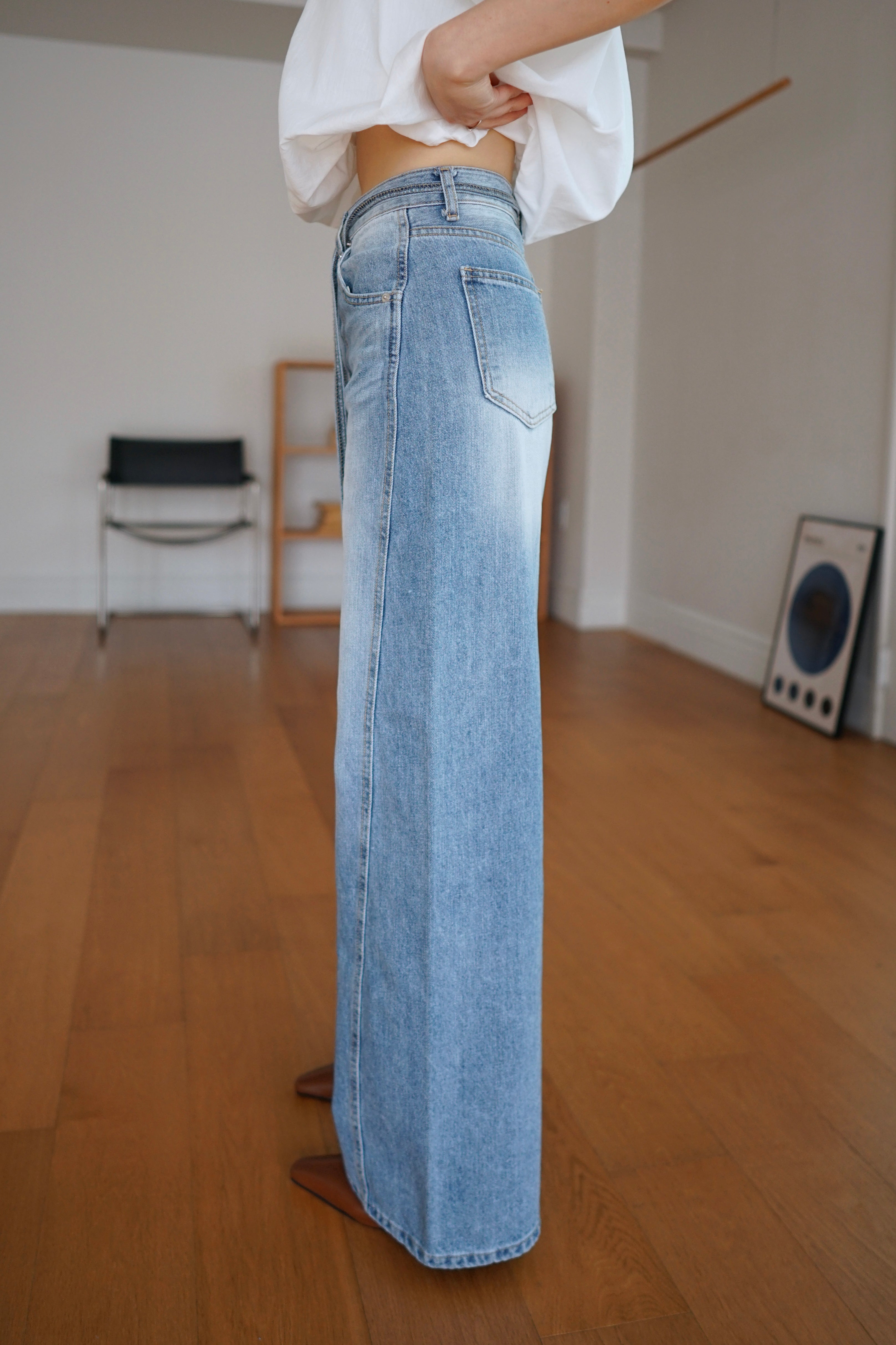 Lenon high rise straight wide leg jeans