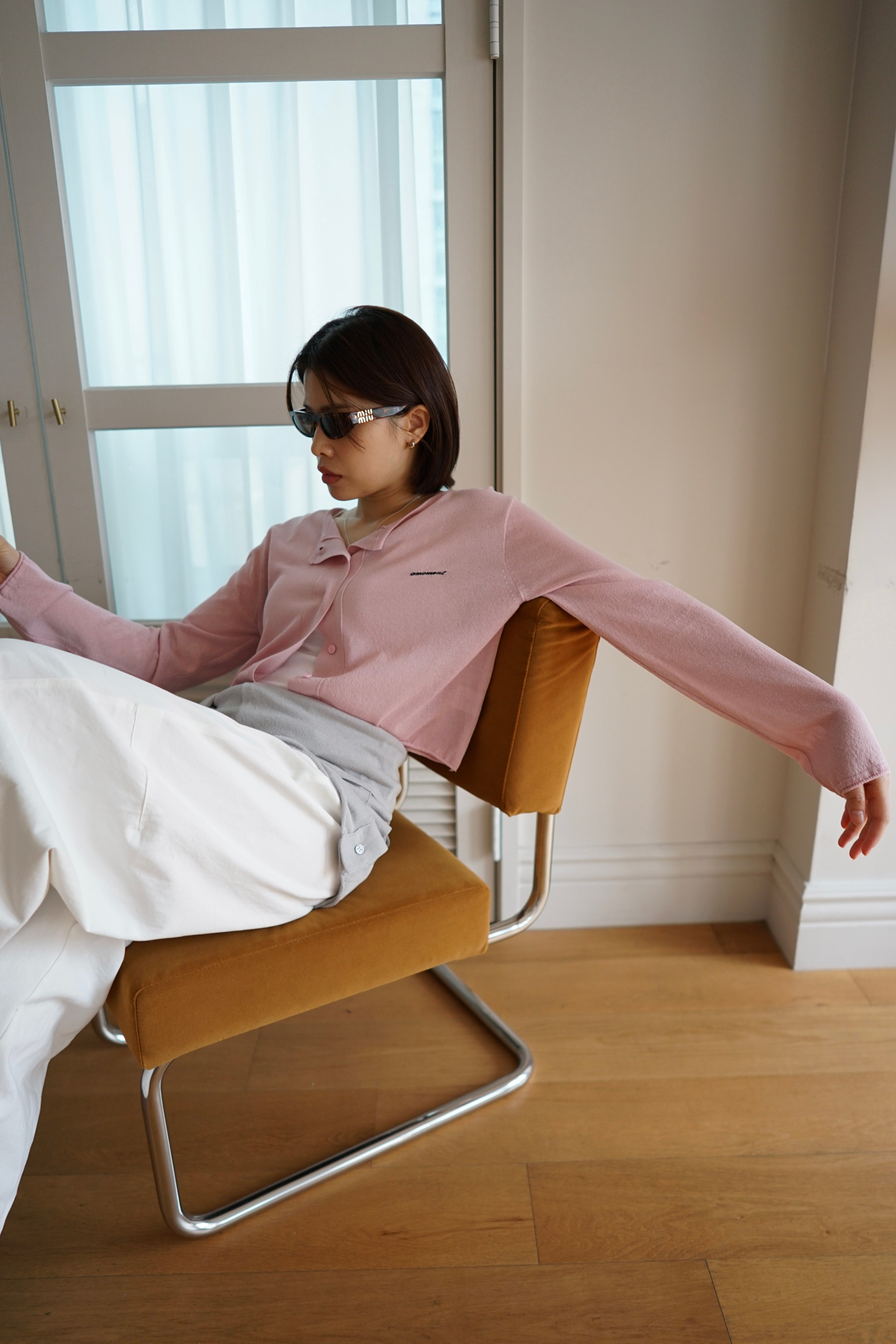 lightweight round neck cardigan
