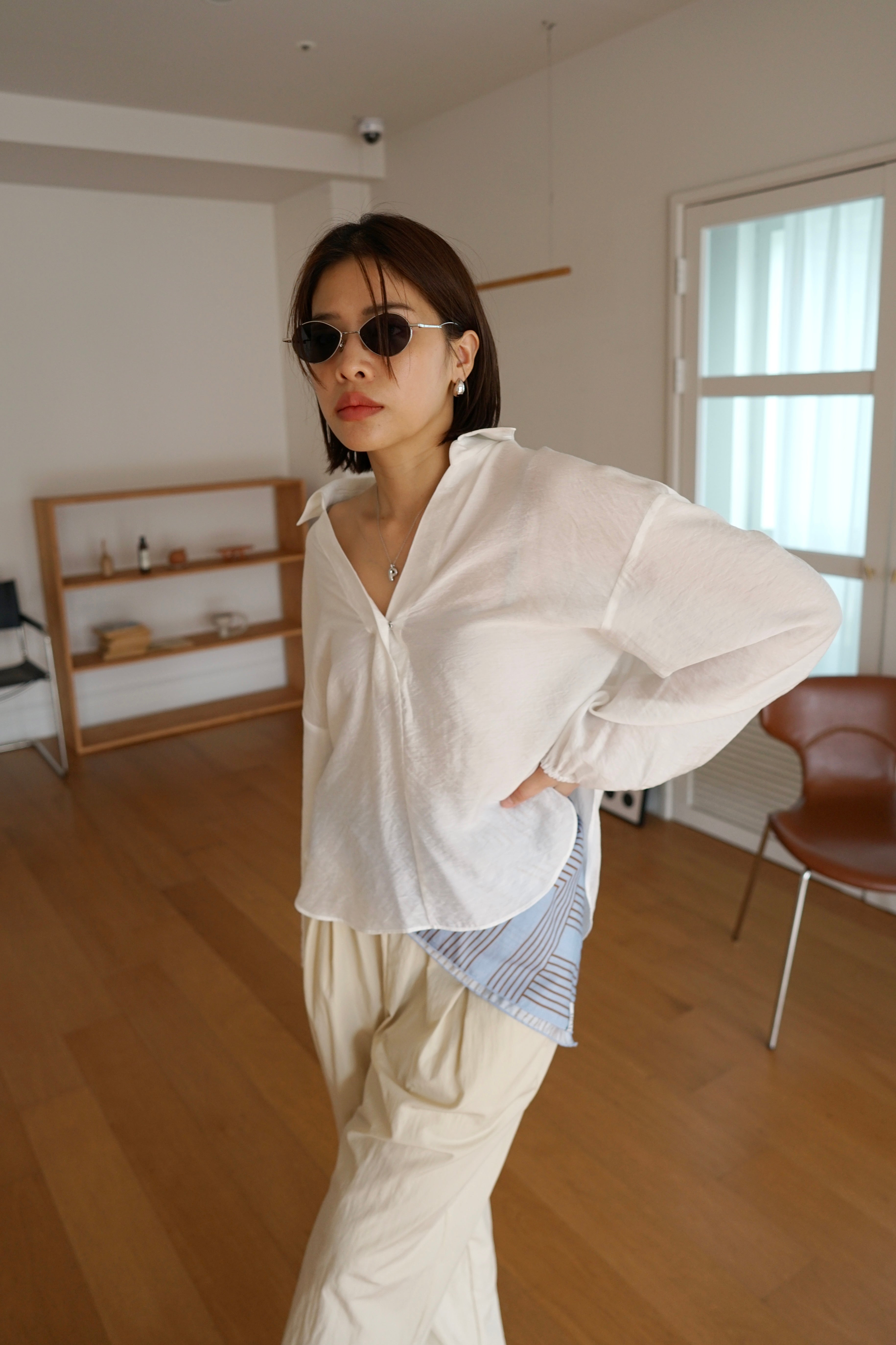 Petra deep v neck blouse