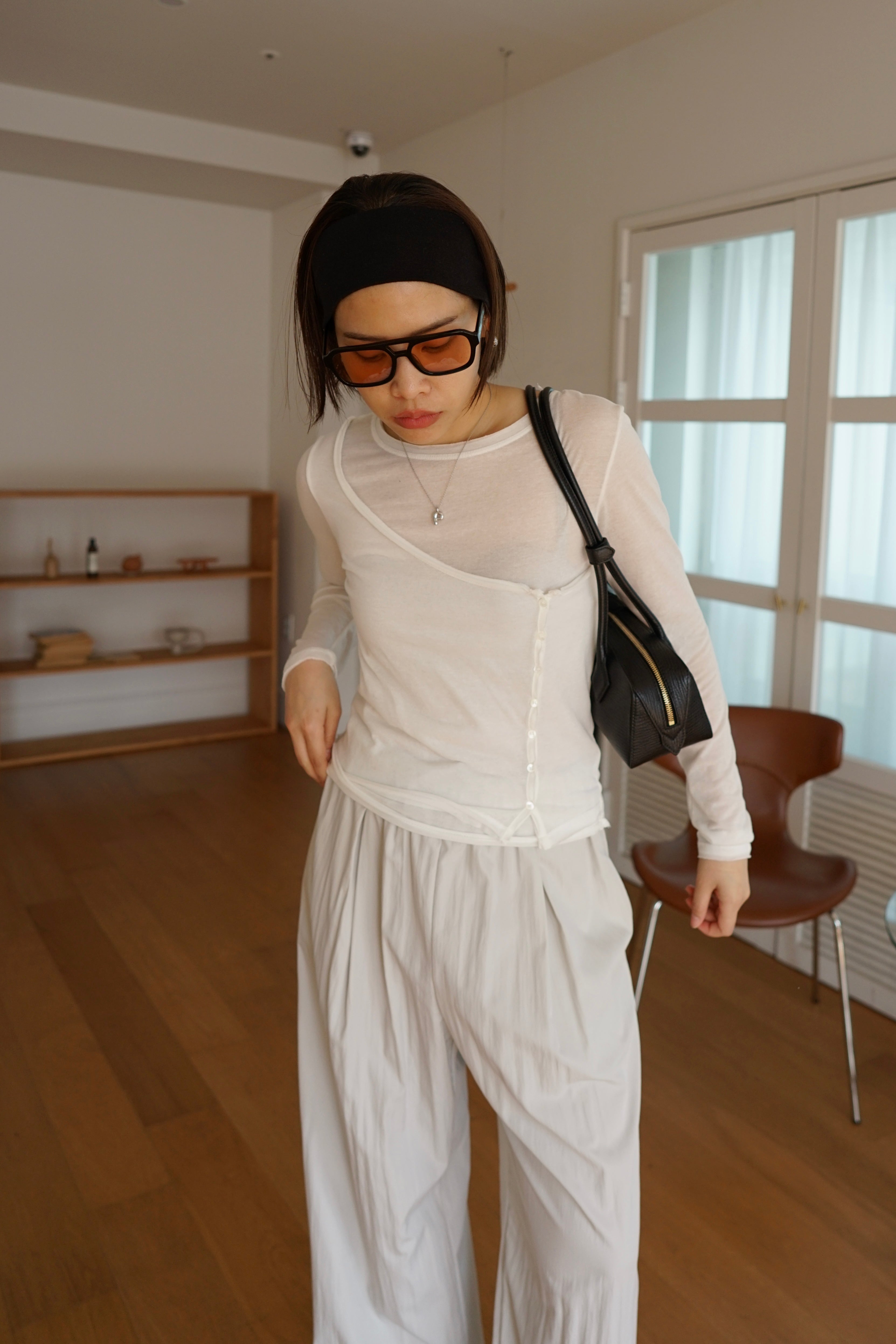 double-layer lightweight long sleeve tee