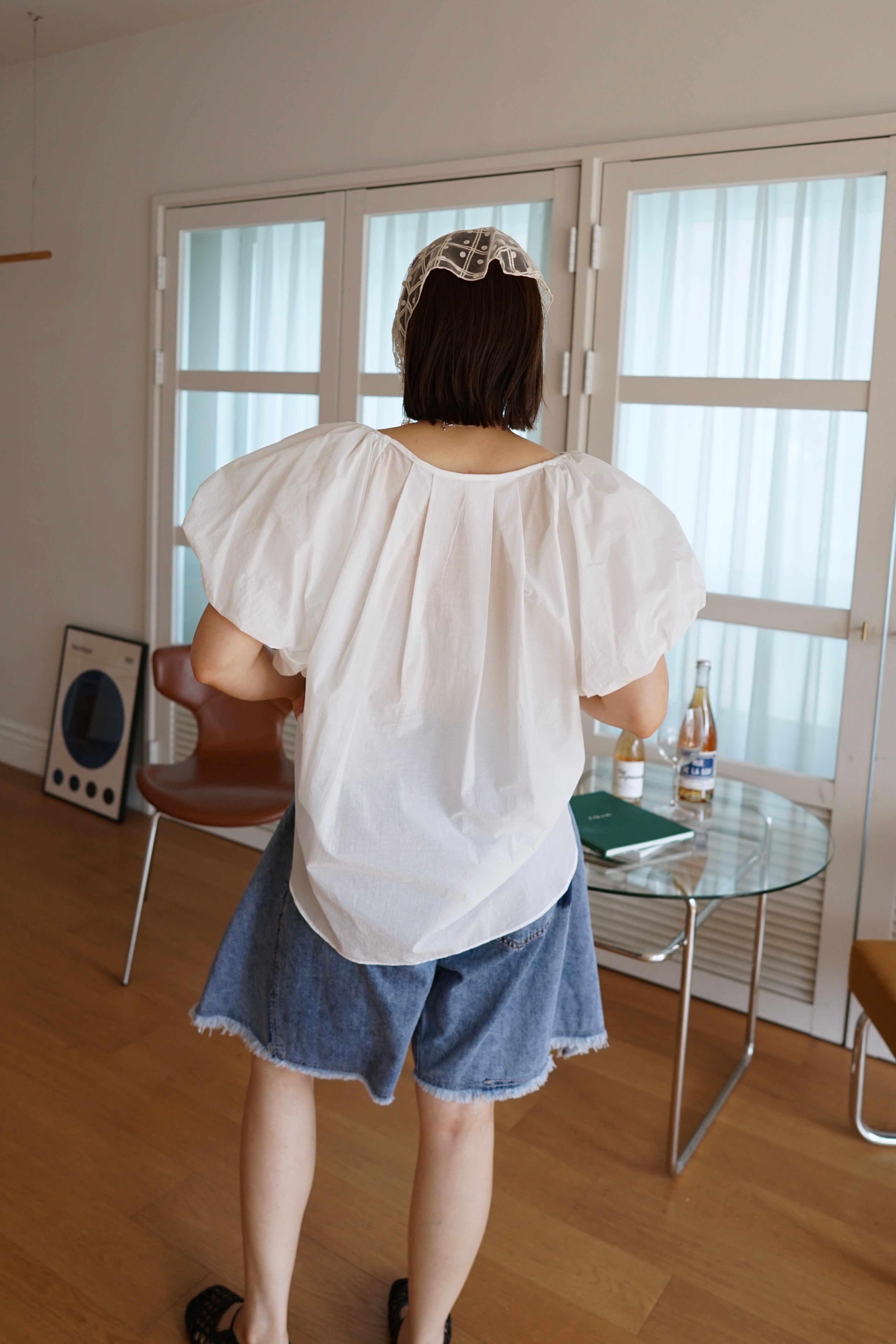 2 way balloon sleeve blouse
