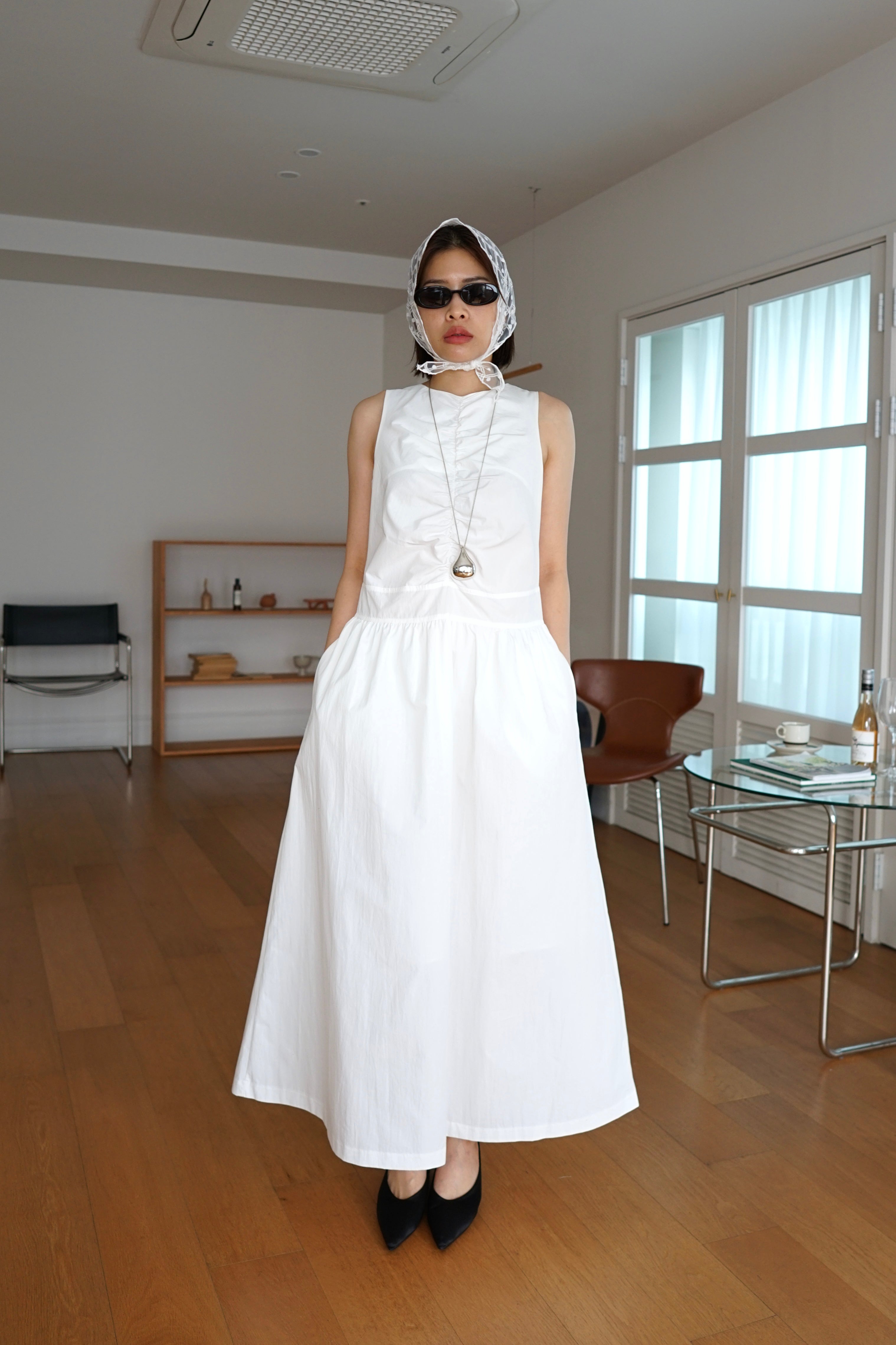 Nappa maxi dress