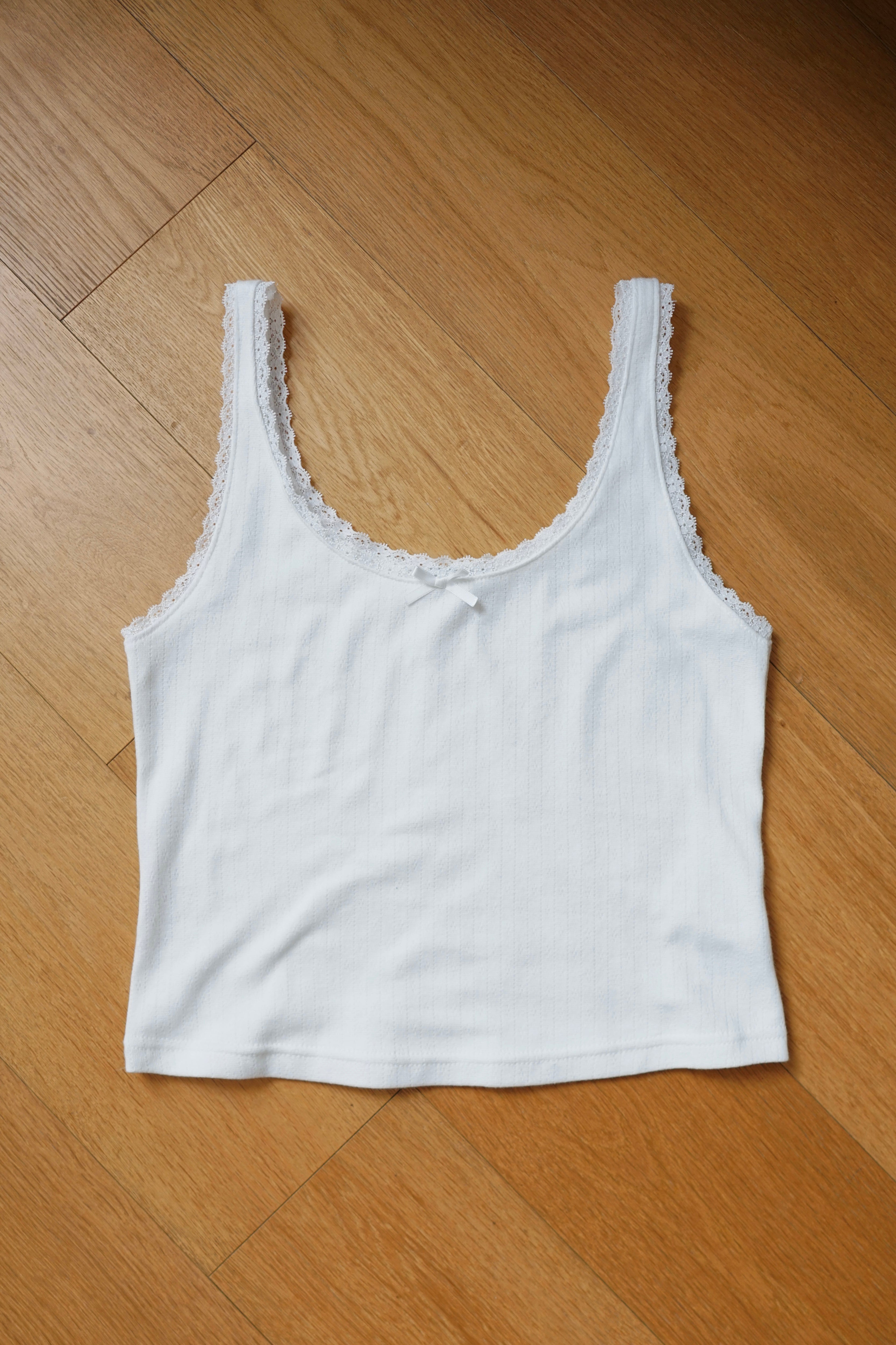 lace edge mini vest