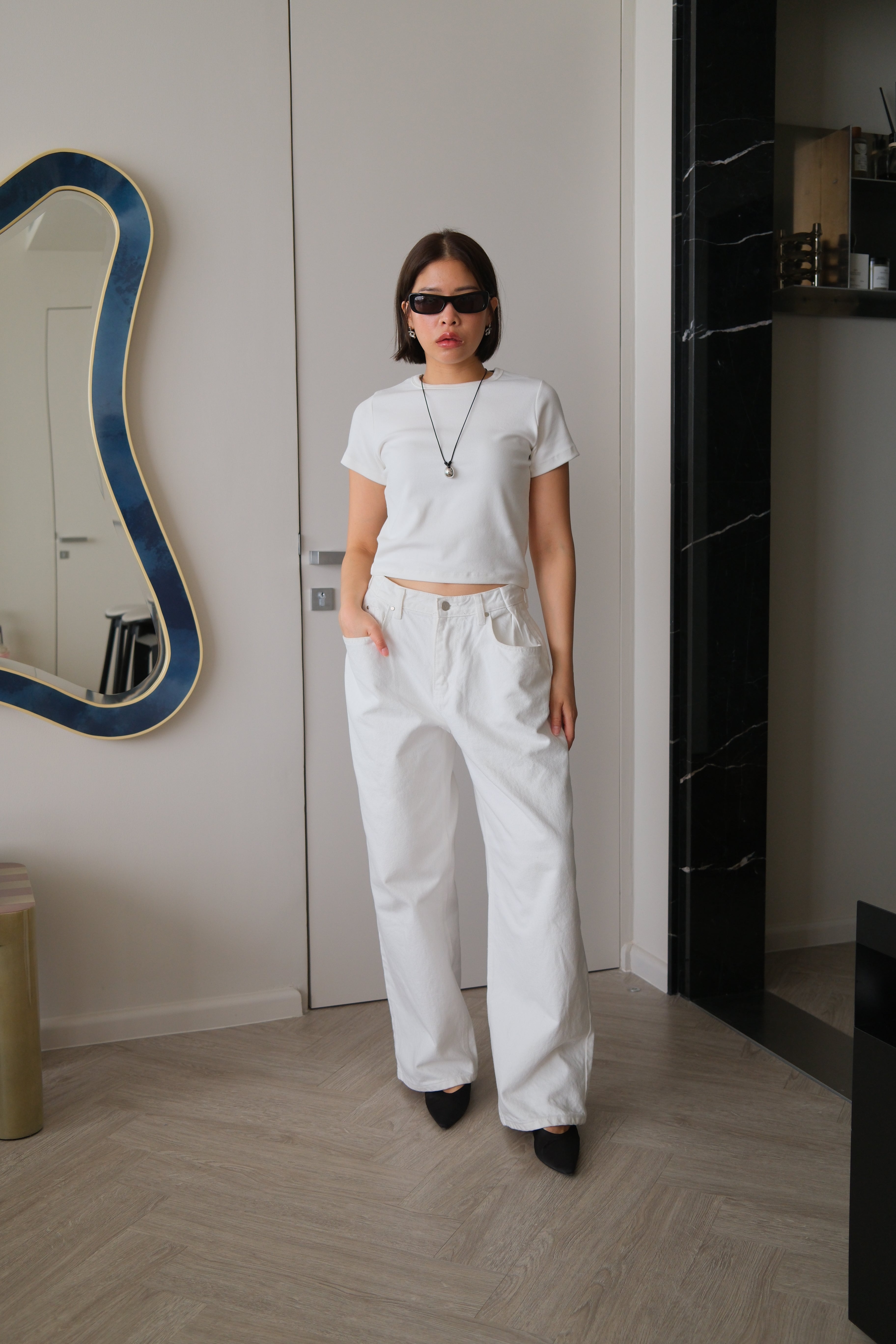 coucou basic slim crop tee