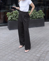 fold-over pleated trousers
