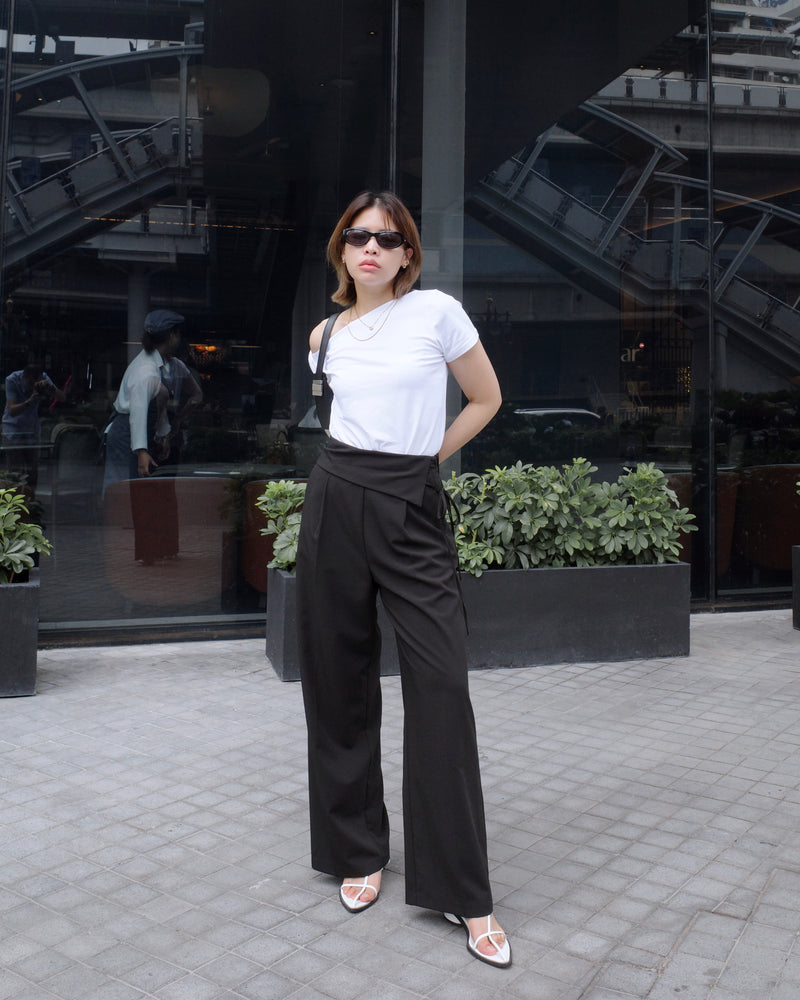 fold-over pleated trousers