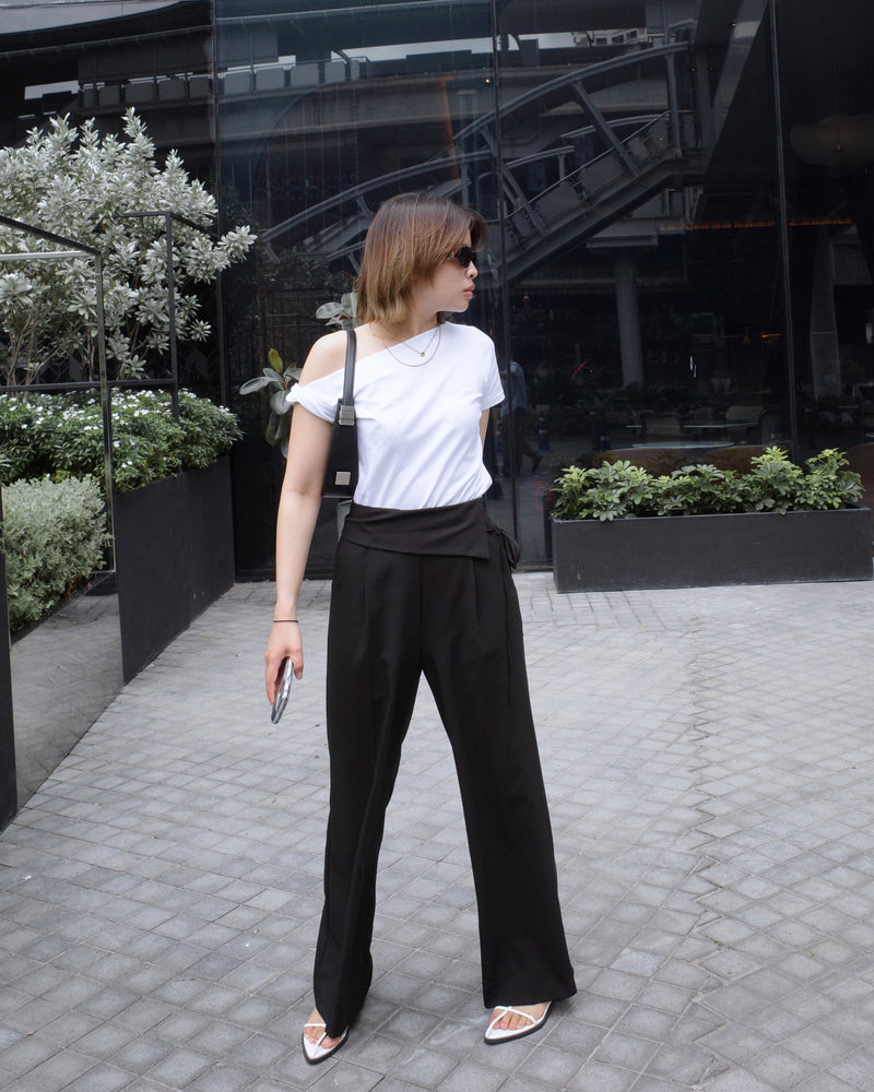 fold-over pleated trousers