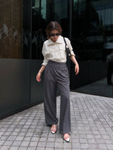 fold-over pleated trousers