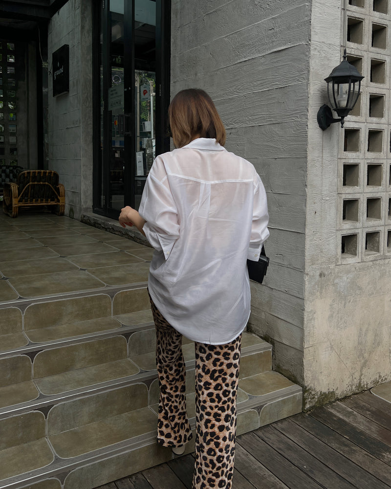 lightweight soft organza oversized shirt