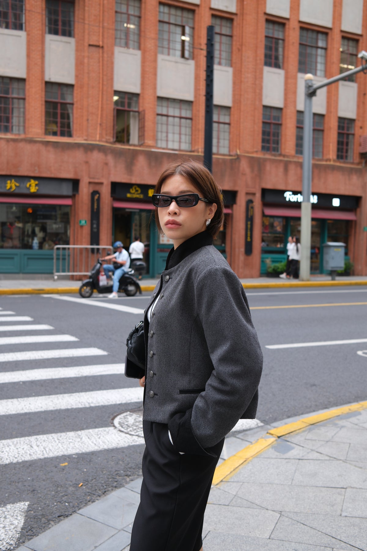 Sabine Military Button Open Jacket