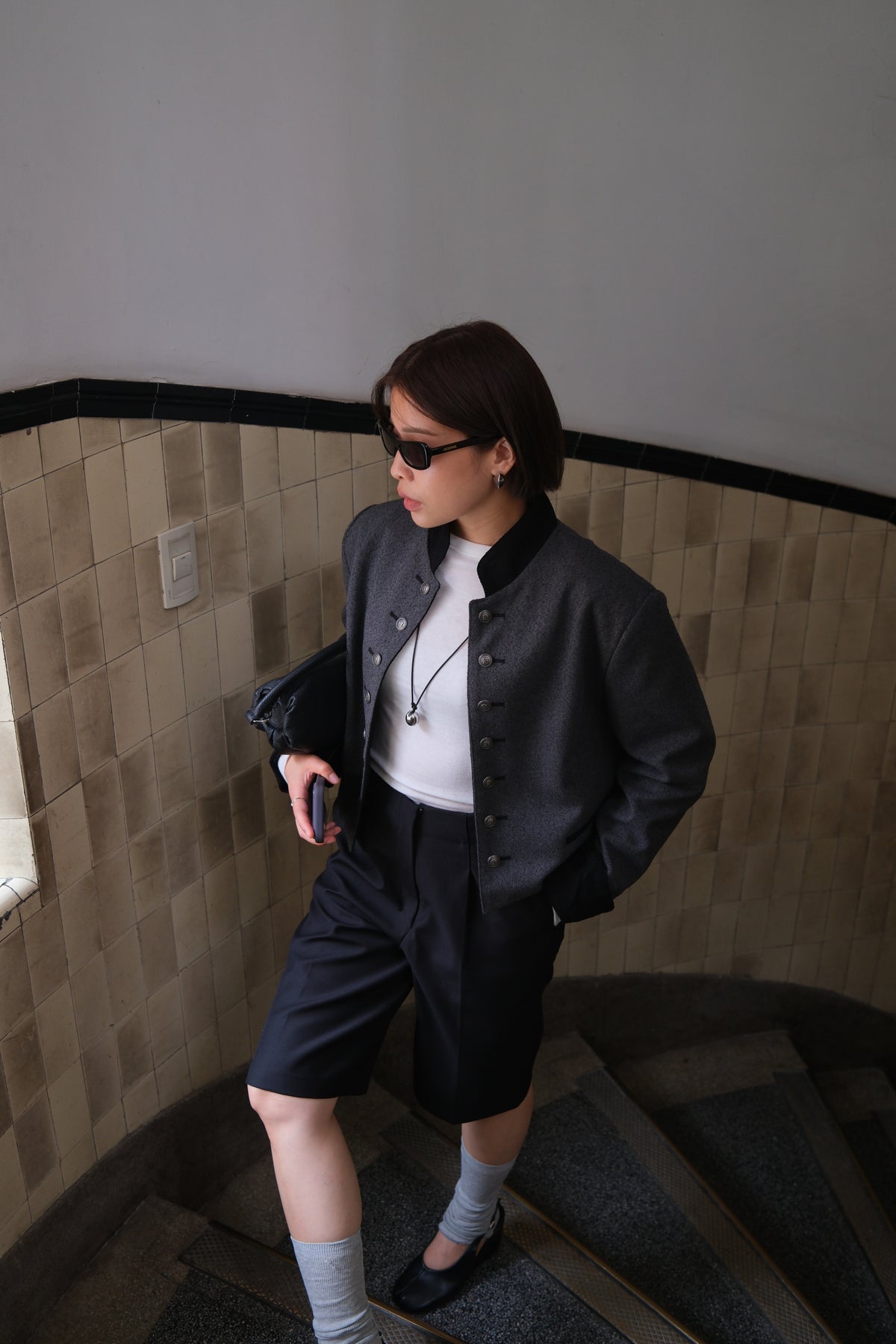 Sabine Military Button Open Jacket