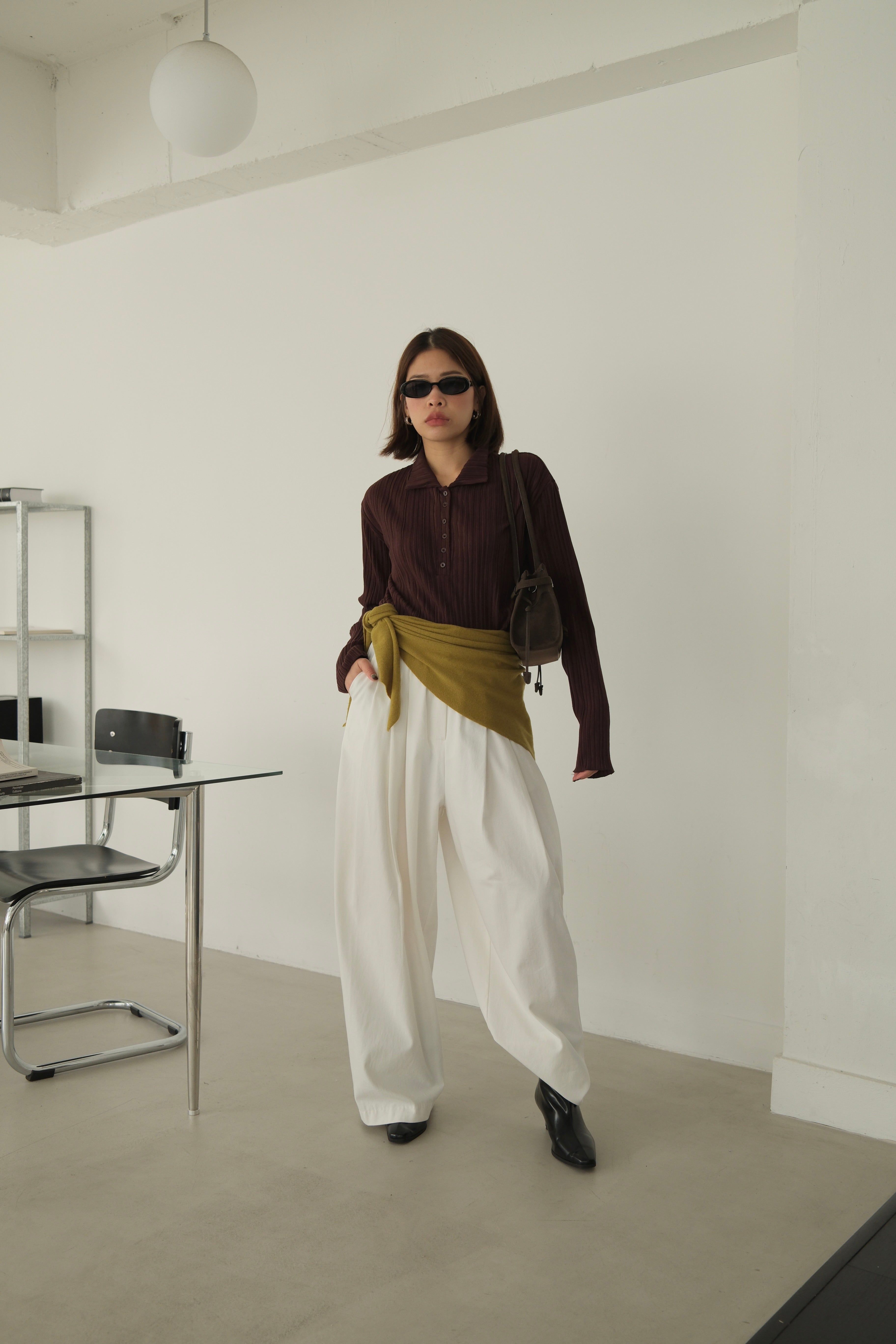 Polly elasticated waist wide leg pants