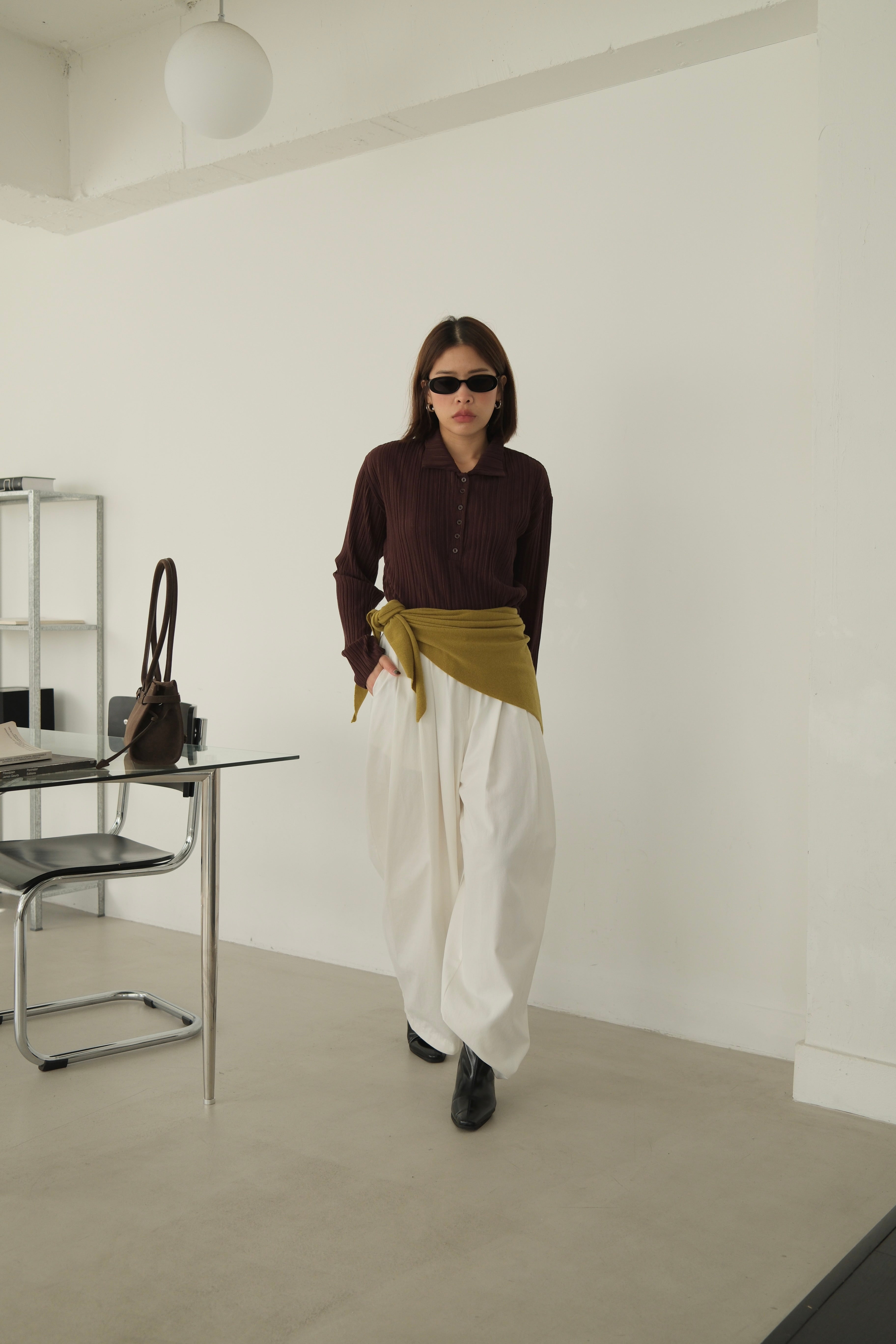 Polly elasticated waist wide leg pants