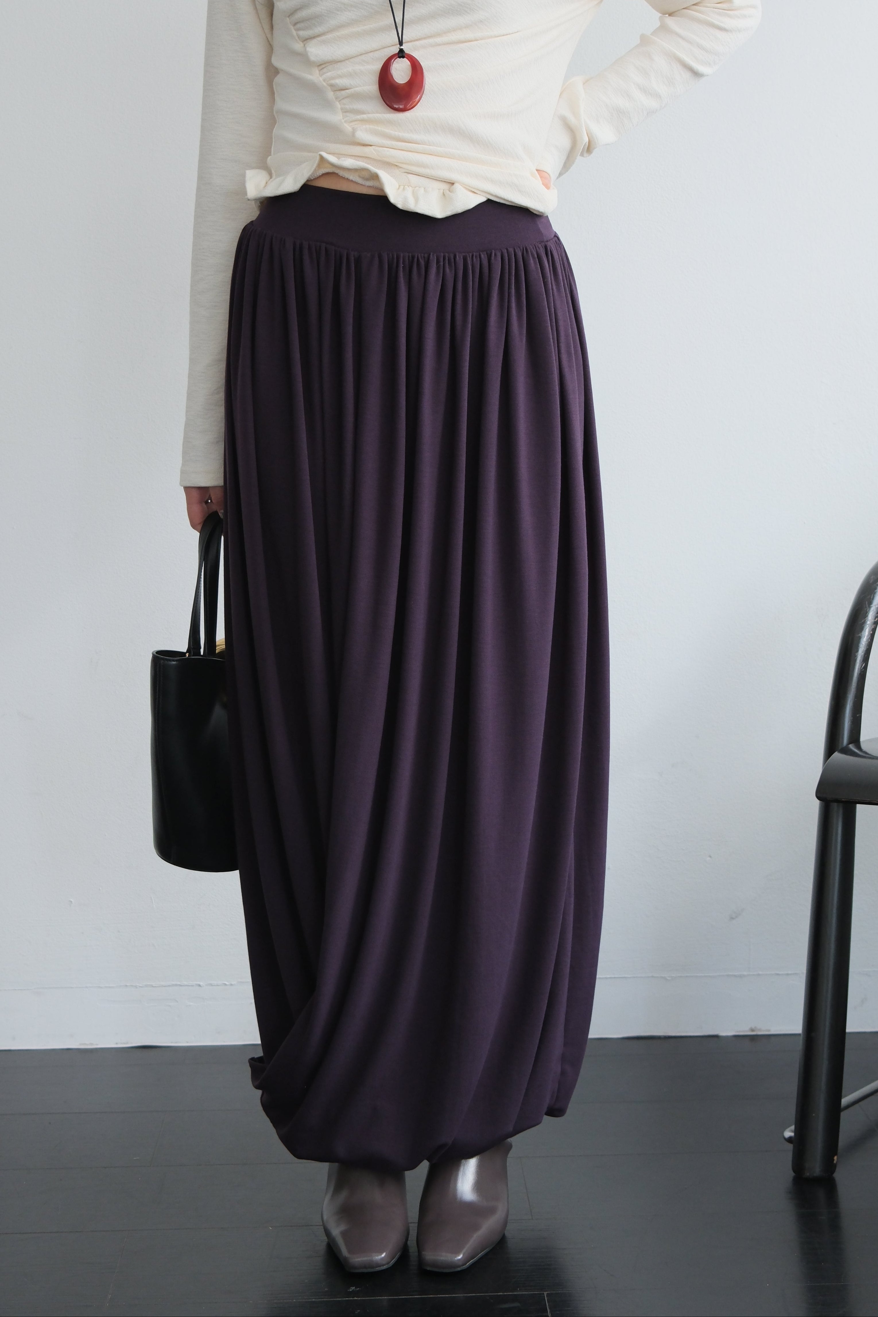 Tote draped maxi skirt