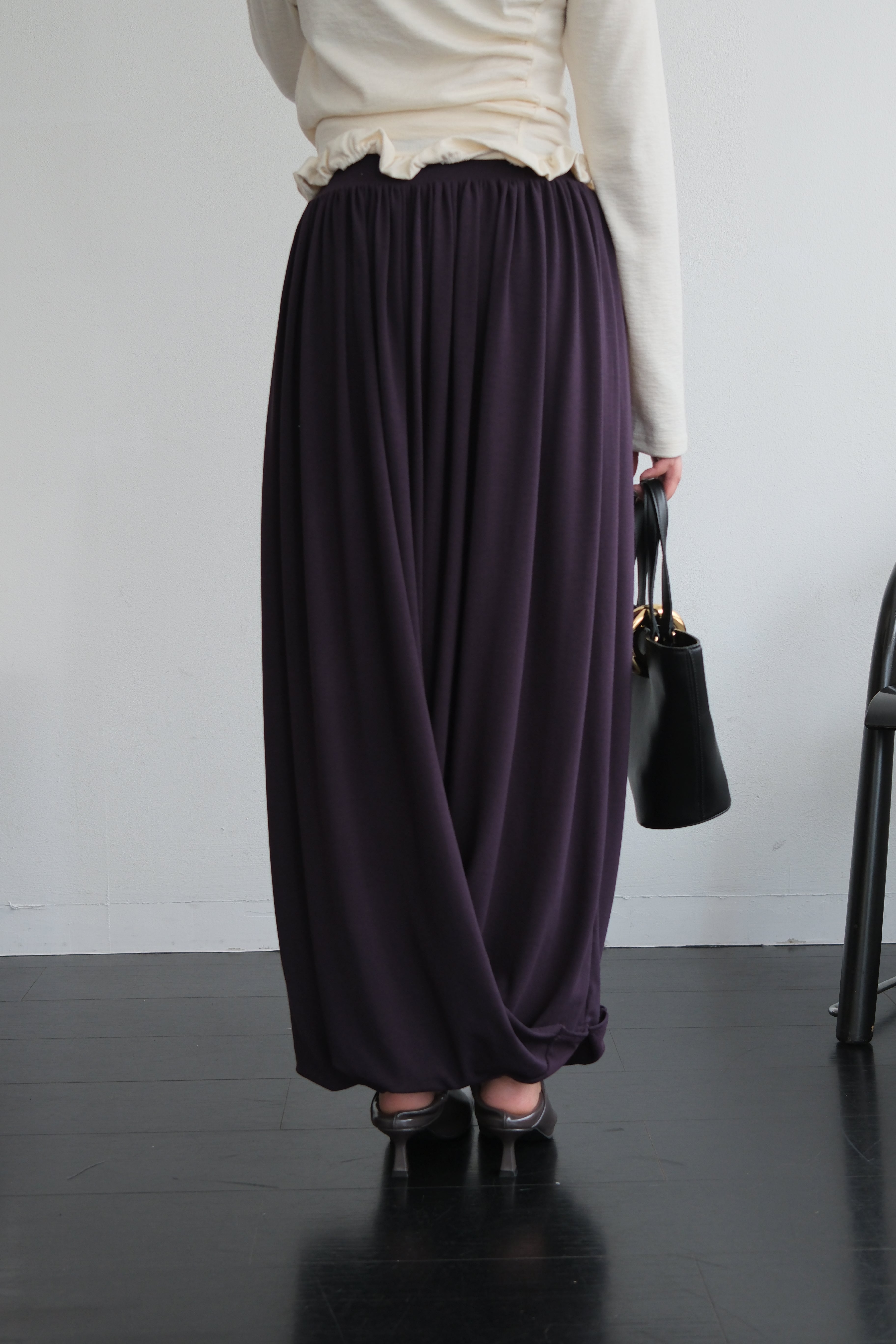 Tote draped maxi skirt