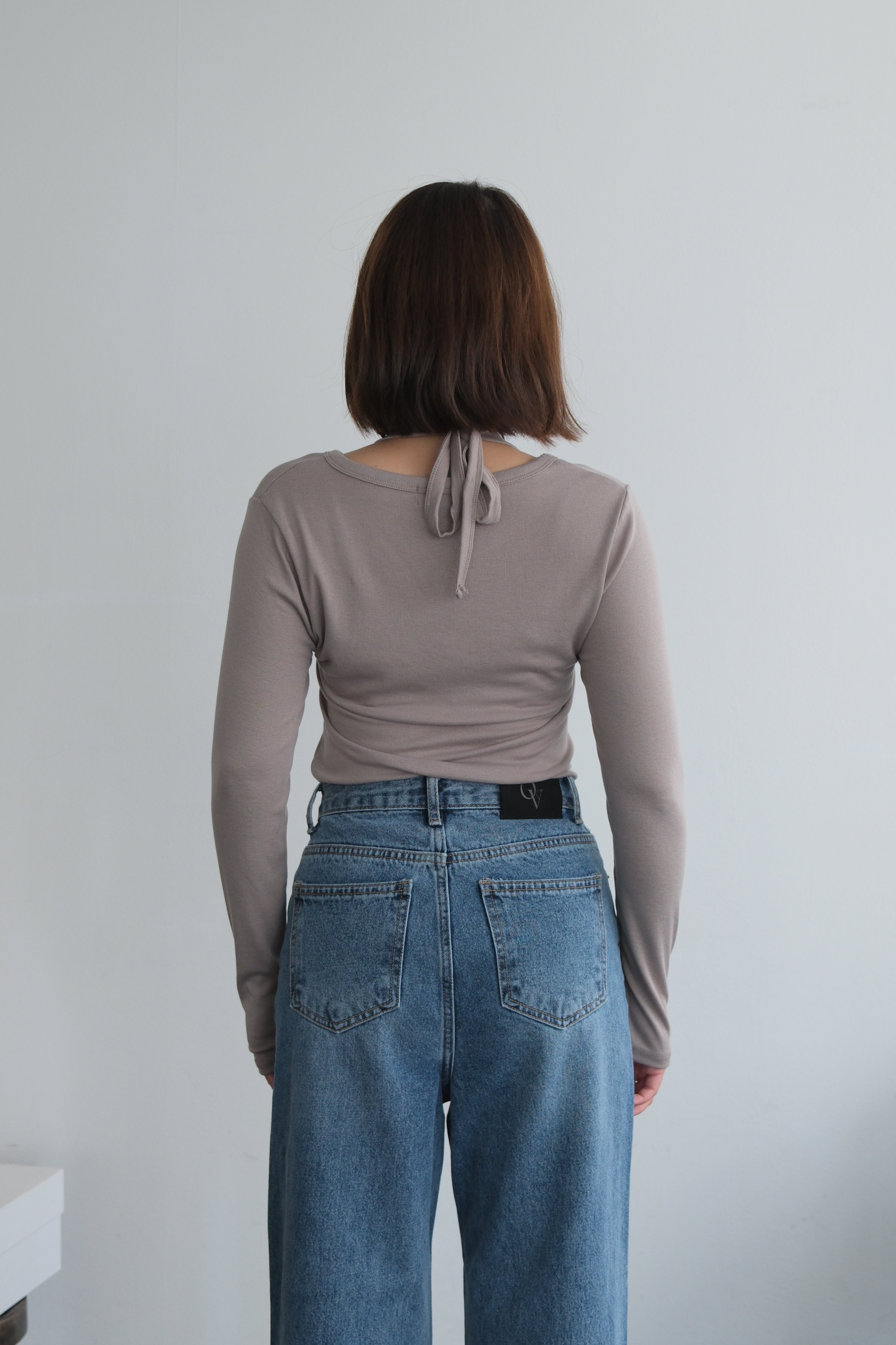 halter layered long-sleeve tee