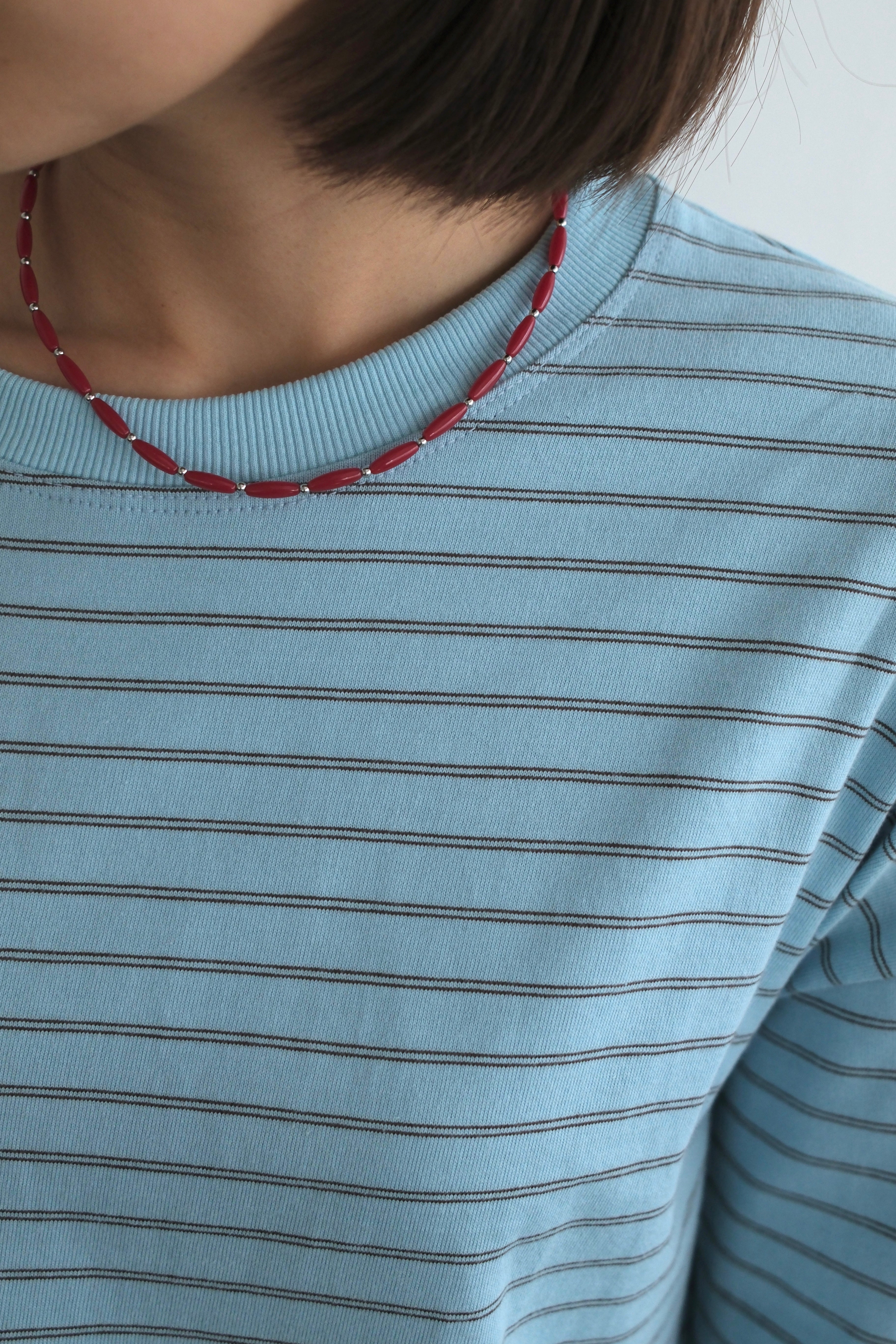 Striped double sleeve boxy tee