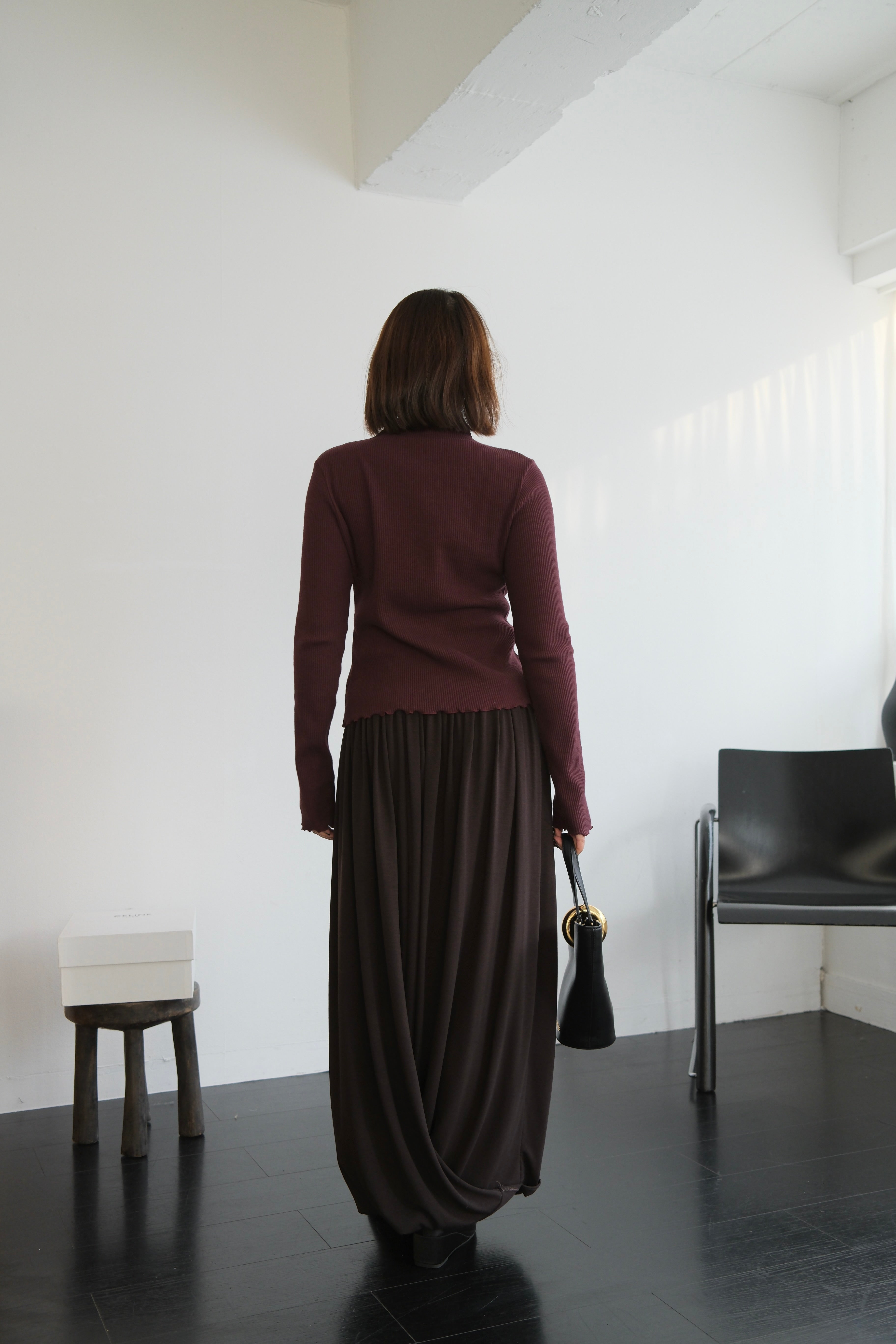 Tote draped maxi skirt