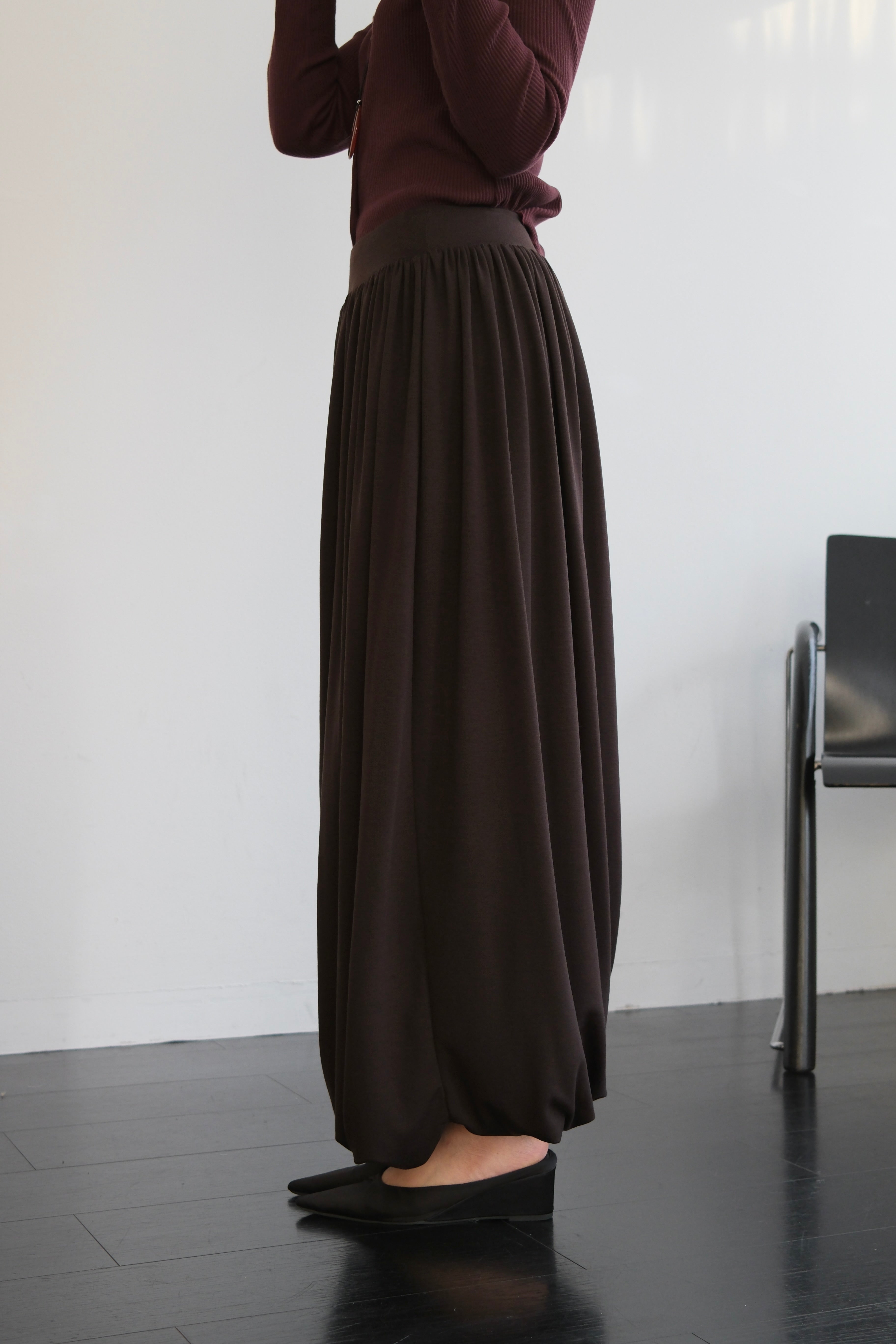 Tote draped maxi skirt