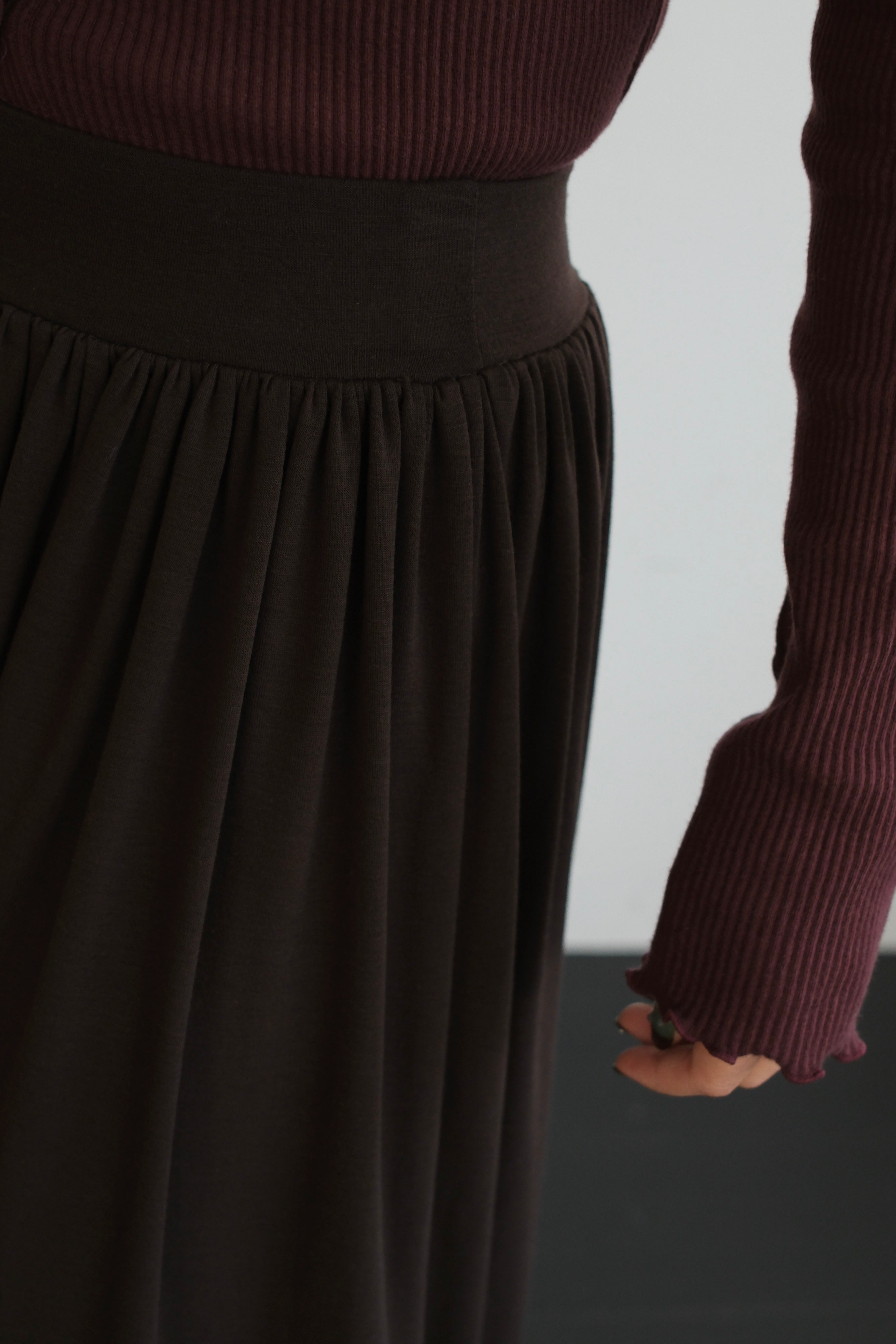 Tote draped maxi skirt