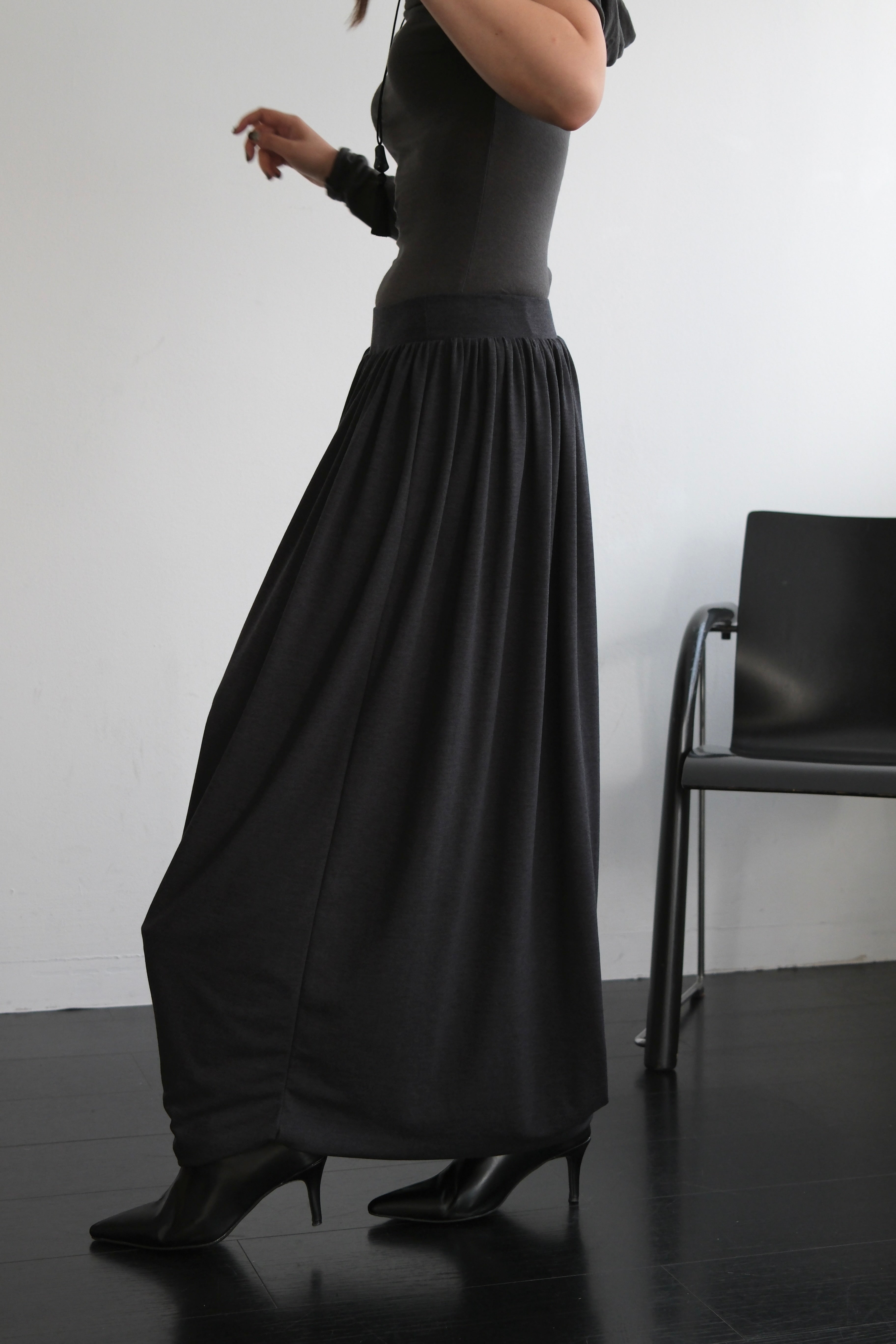 Tote draped maxi skirt