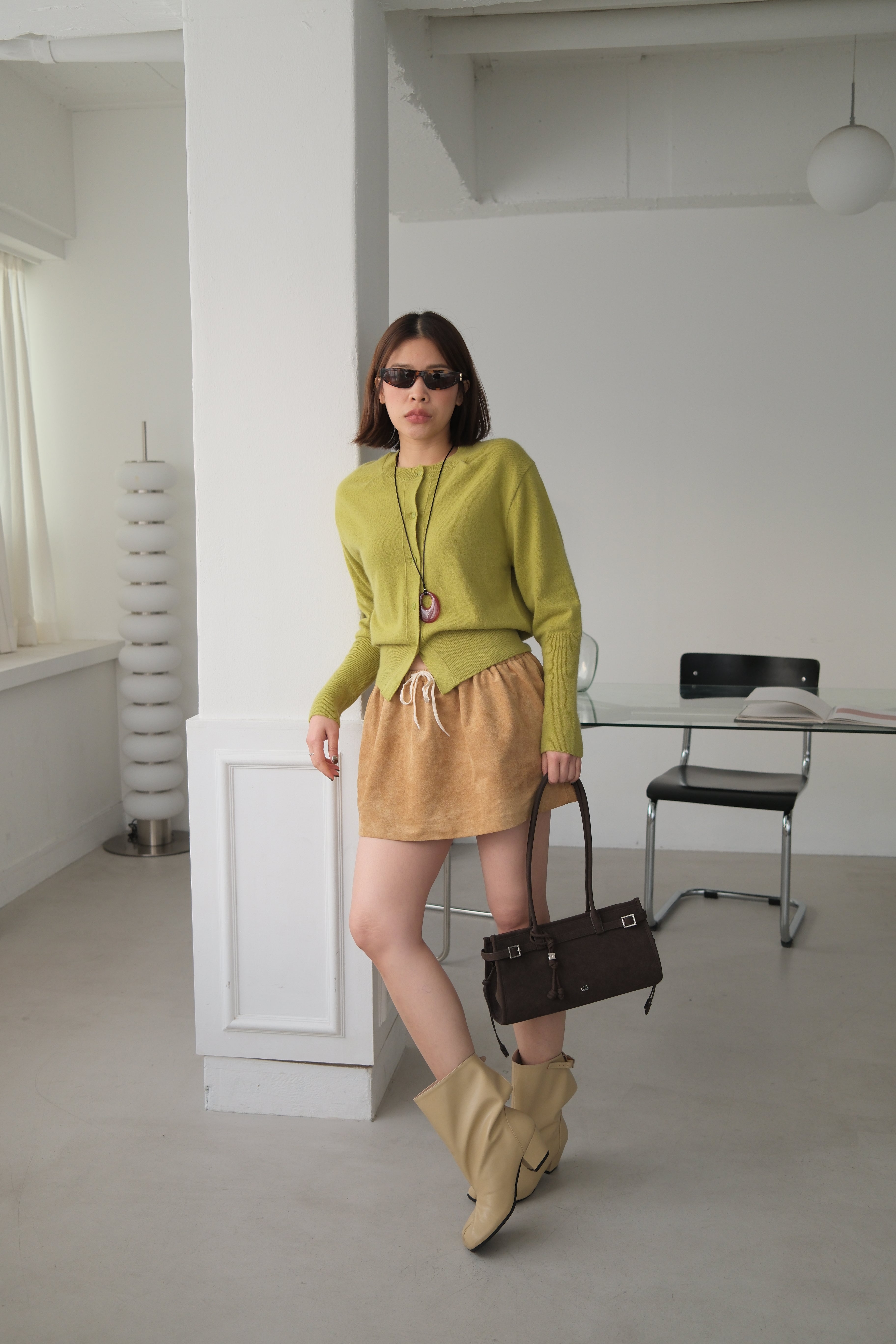 round neck cashmere cardigan