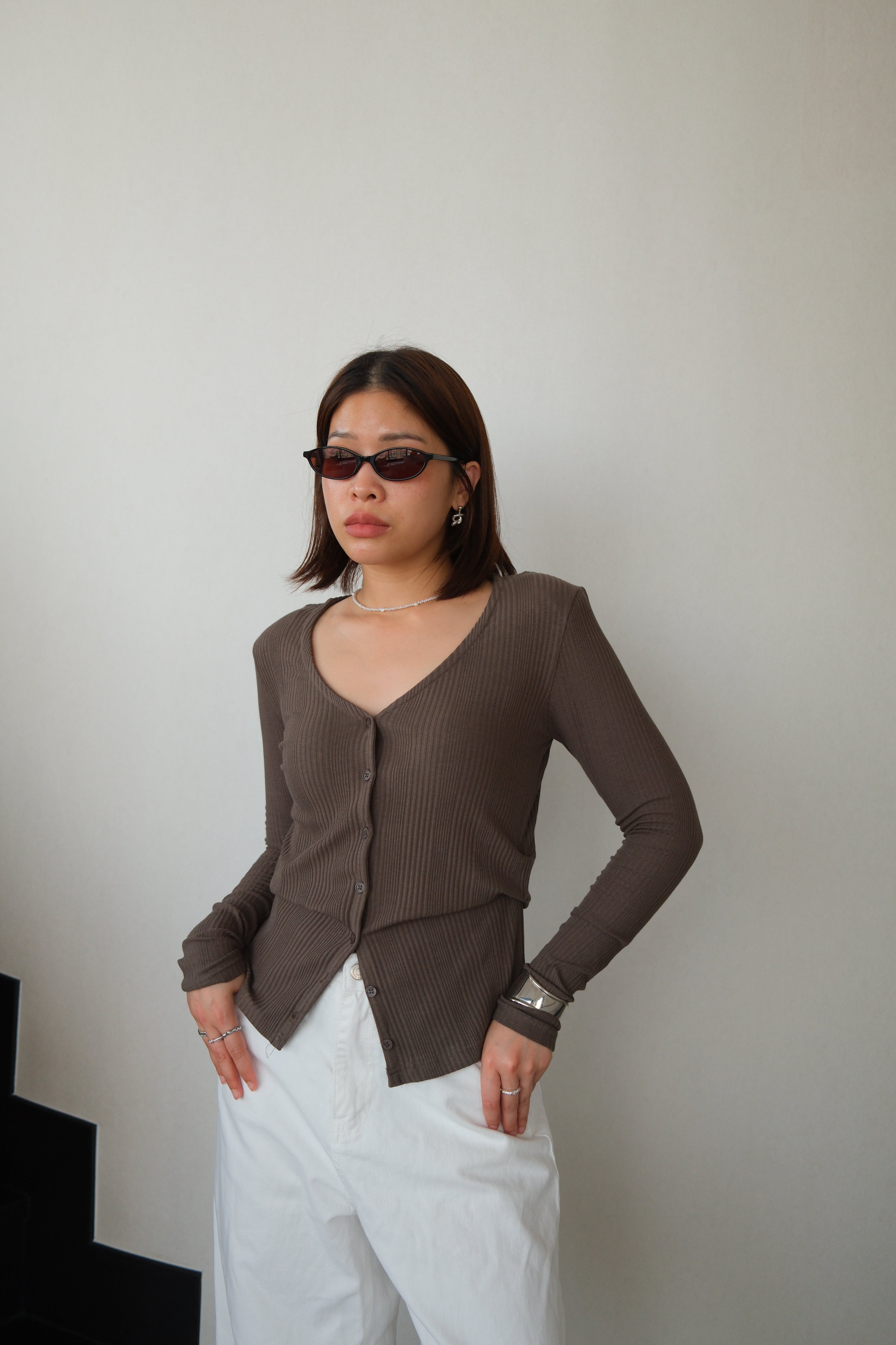 cotton ribbed cardigan