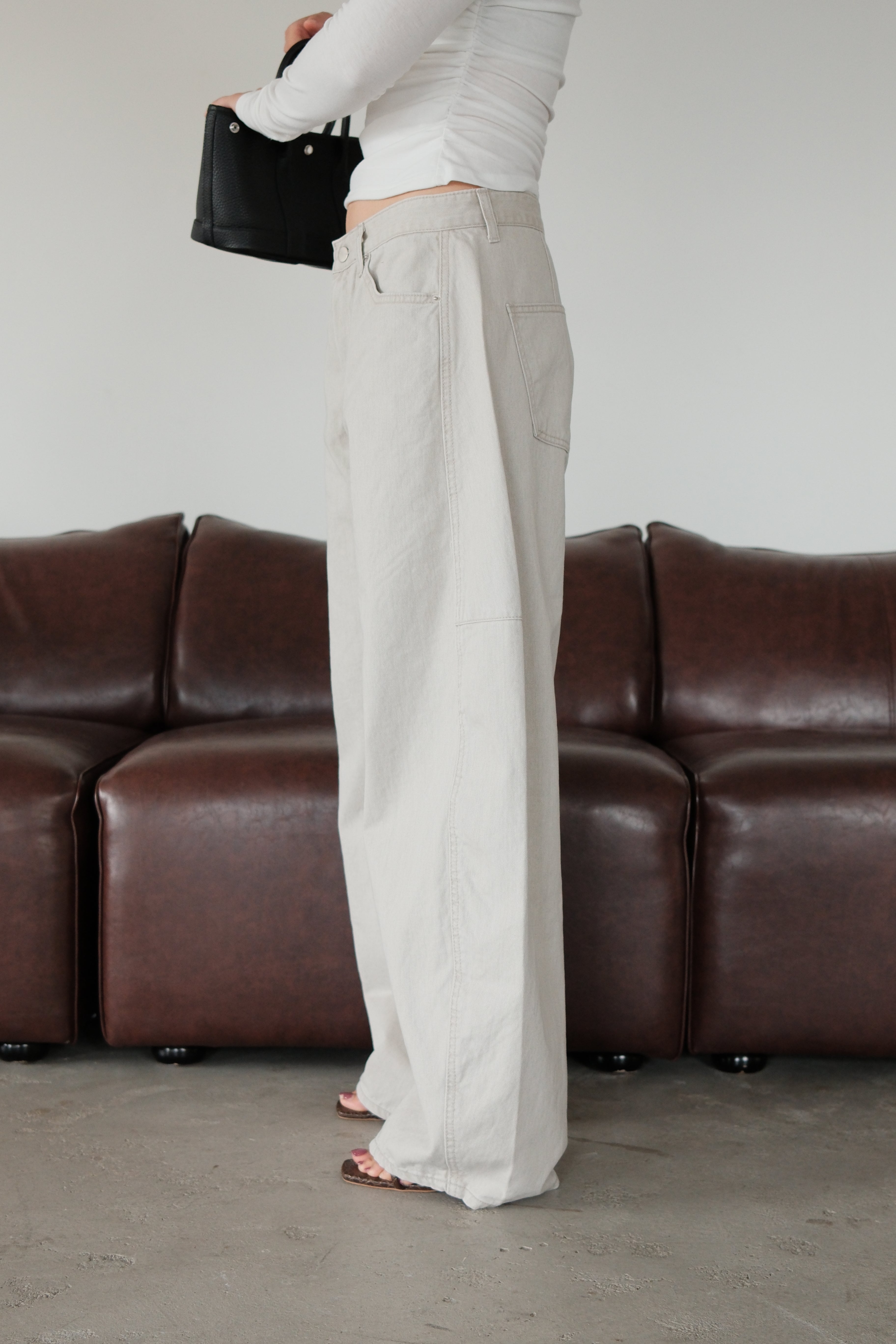 vintage wash balloon jeans