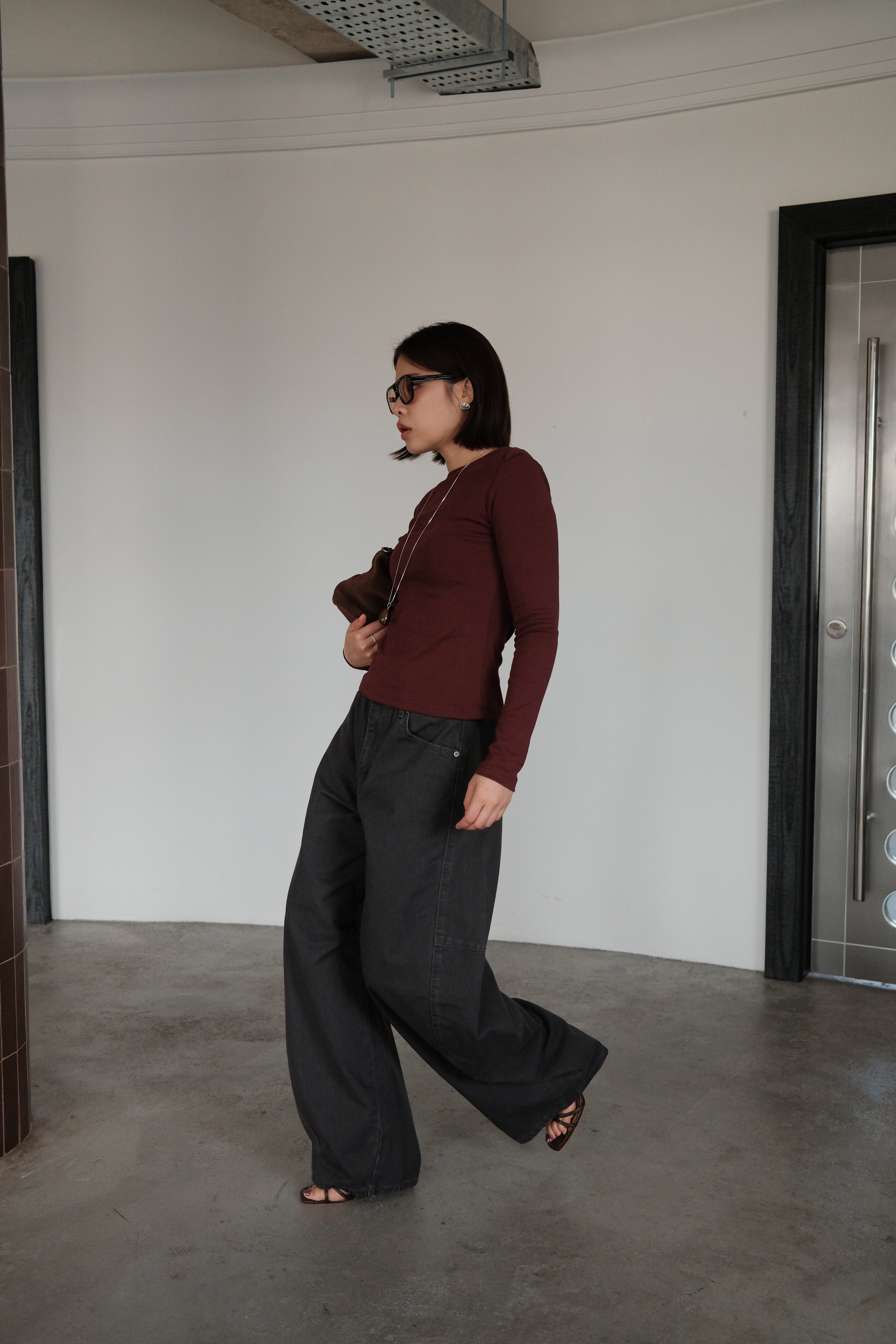 vintage wash balloon jeans