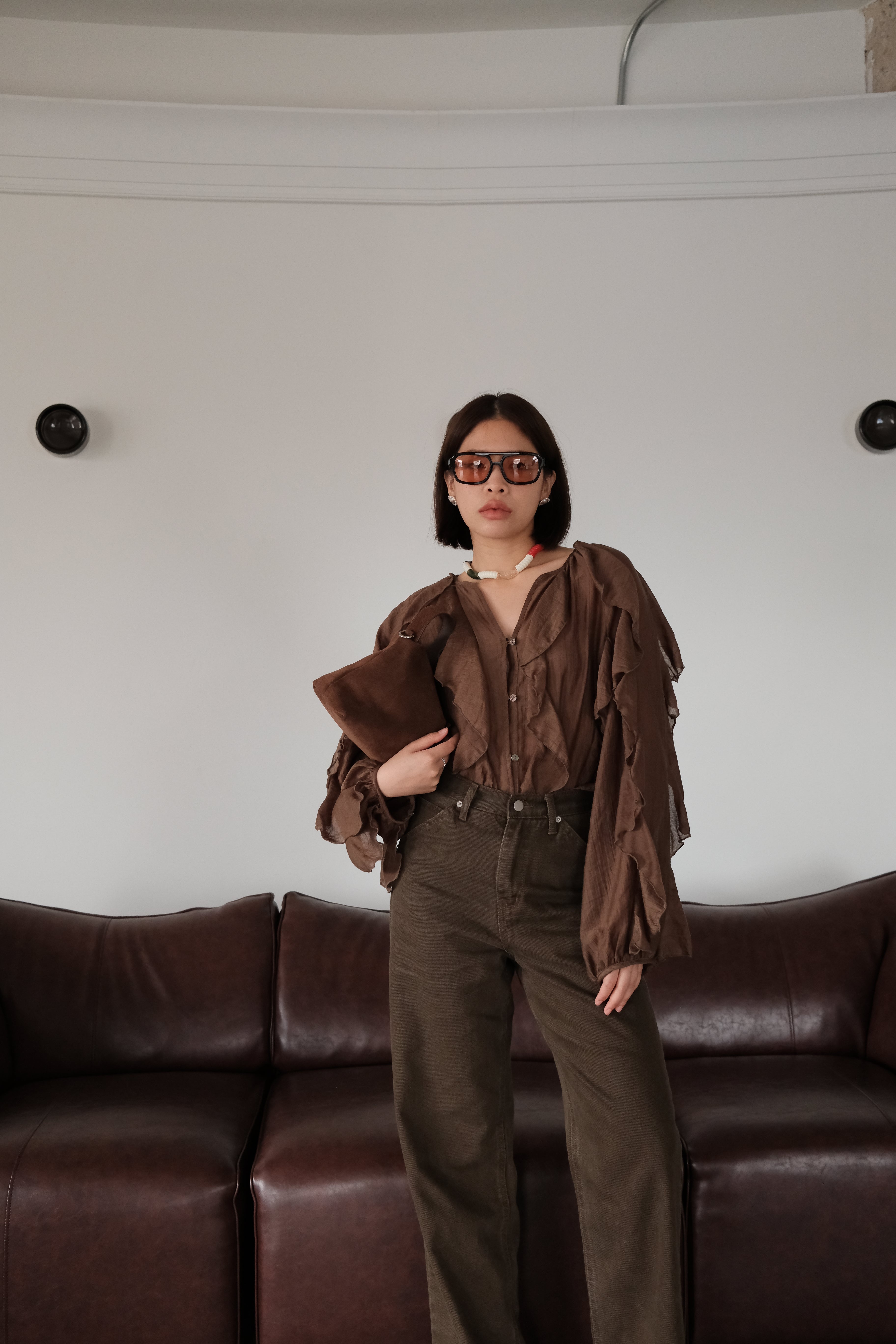 Rinda ruffle boho blouse
