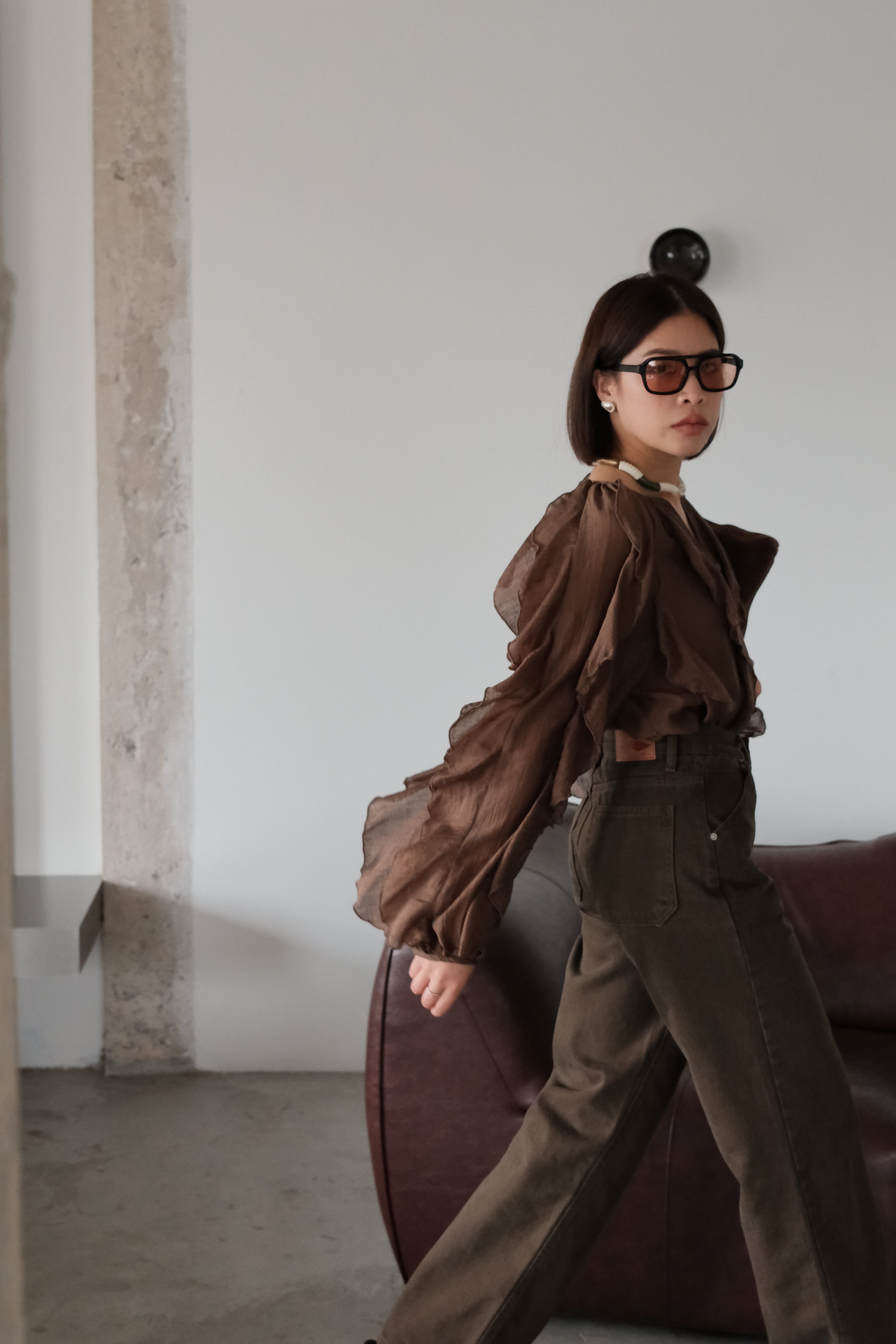 Rinda ruffle boho blouse