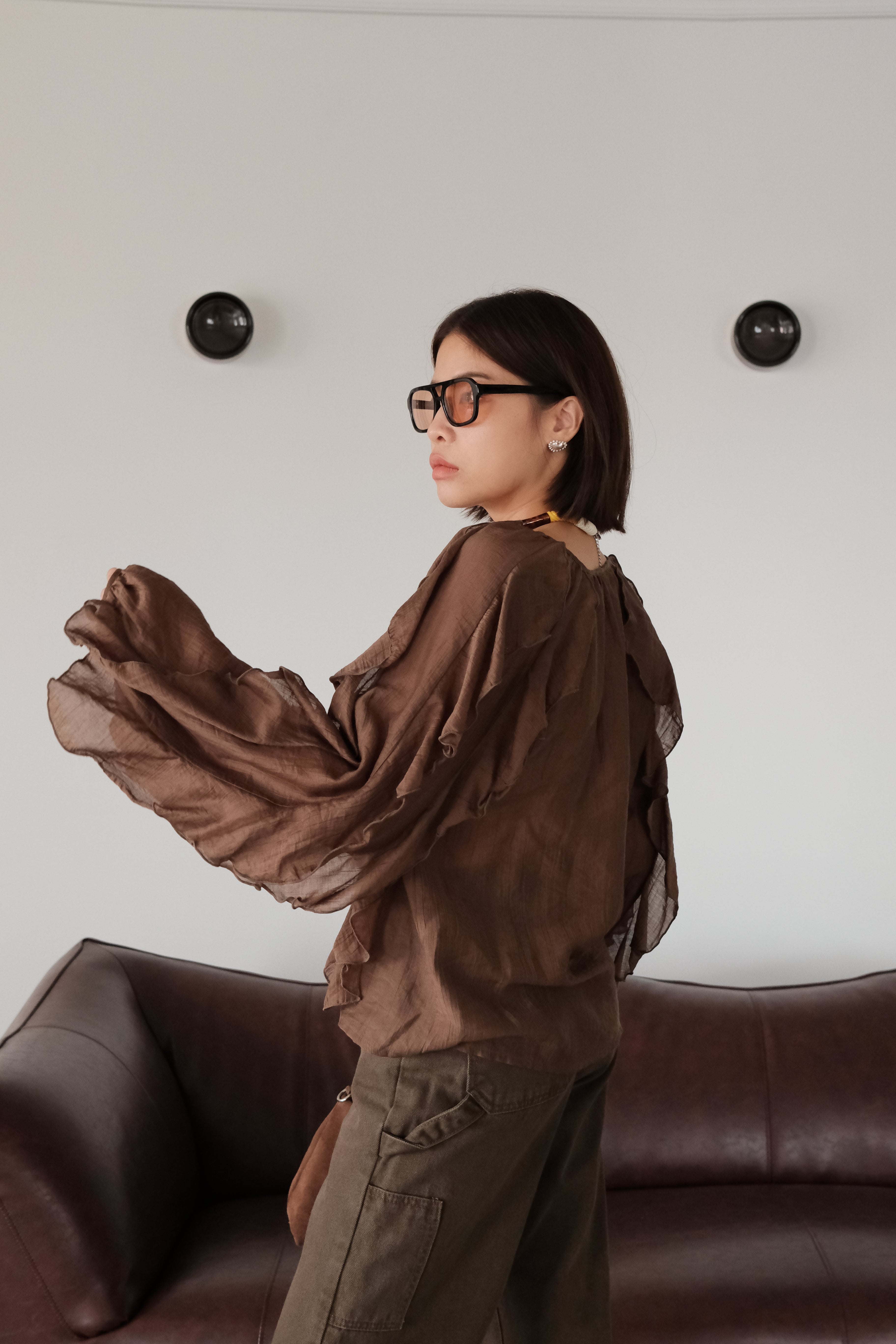 Rinda ruffle boho blouse