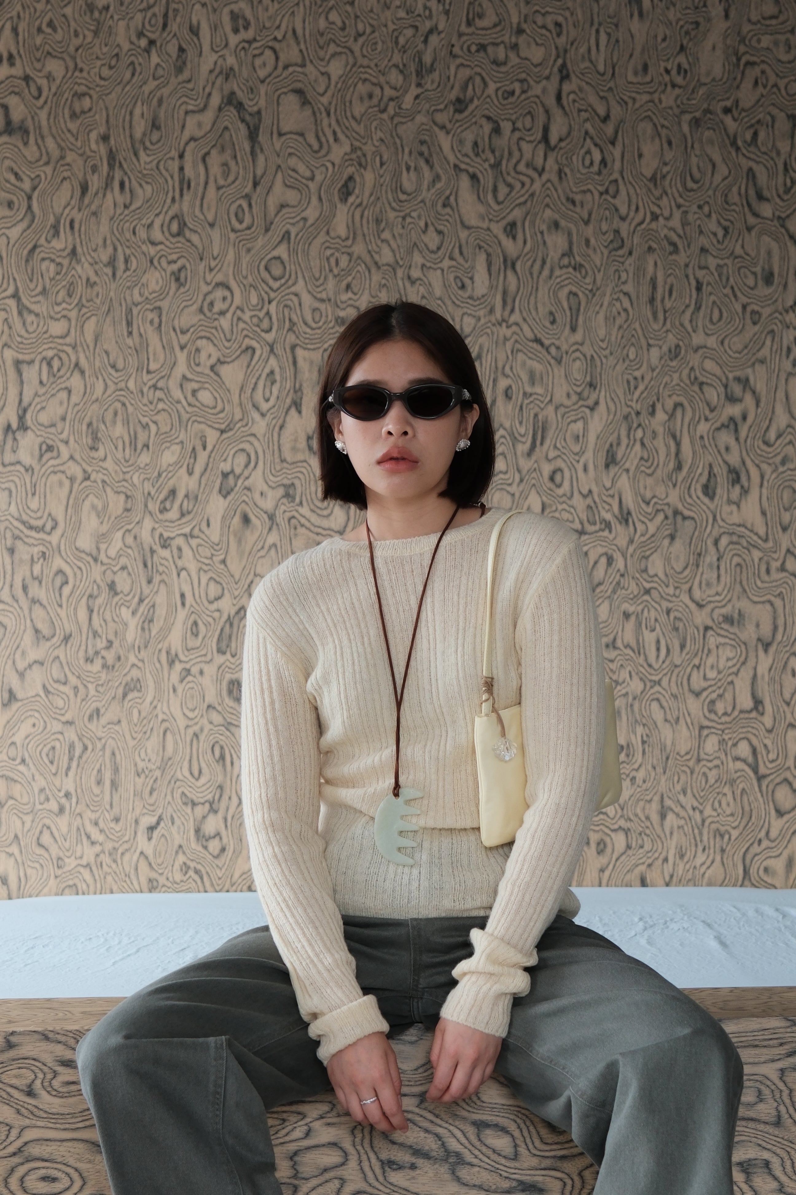 Mohair fluffy sweatshirt